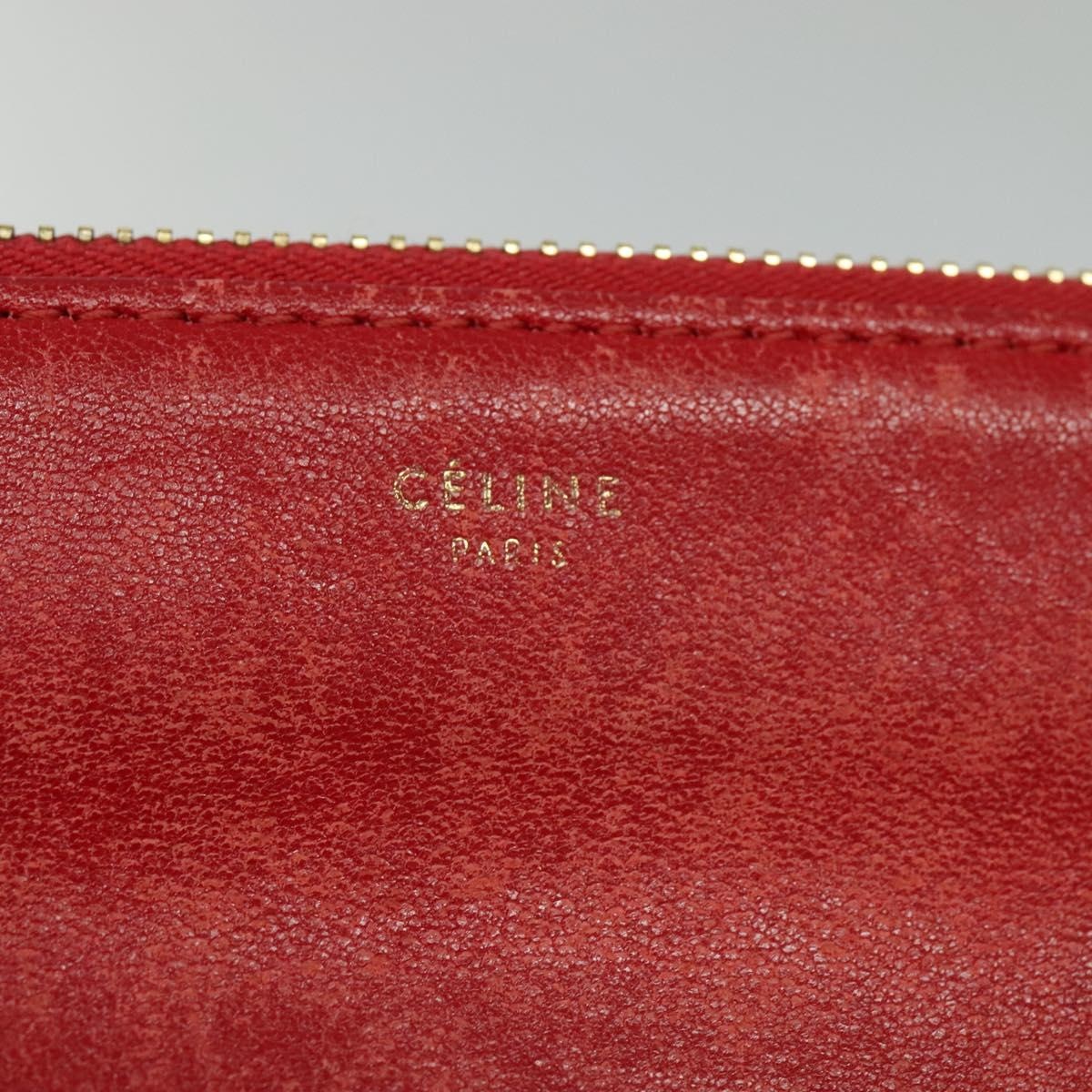 CELINE Trio Small Shoulder Bag Leather Red Gold - 10