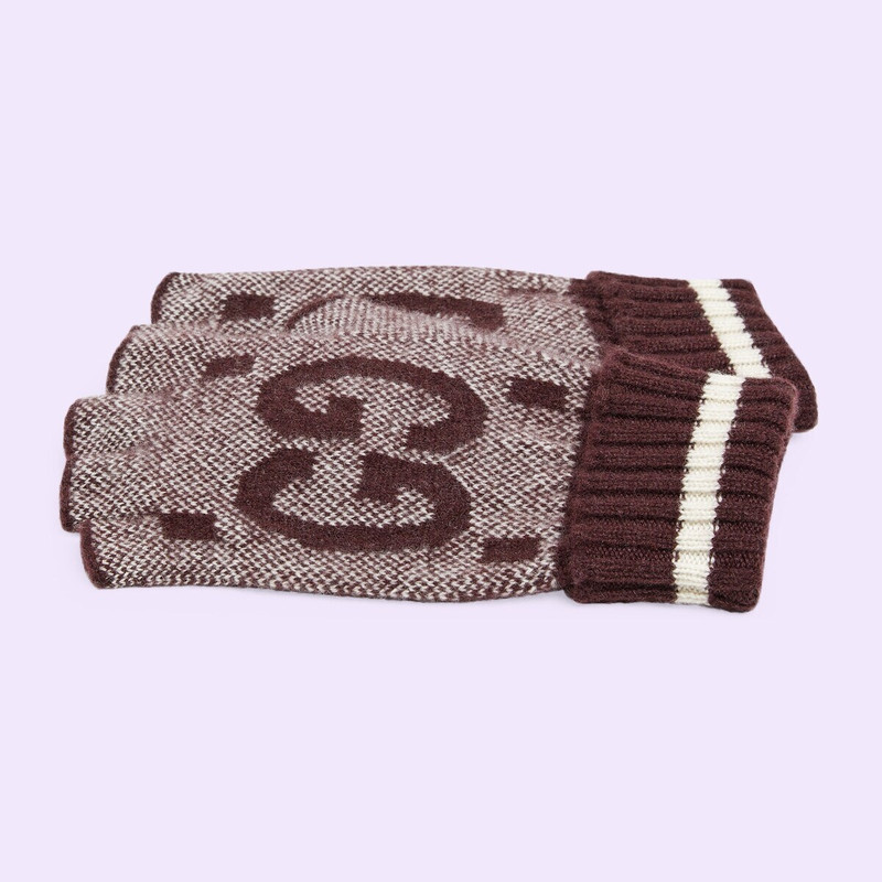 GUCCI GG cashmere fingerless gloves outlook