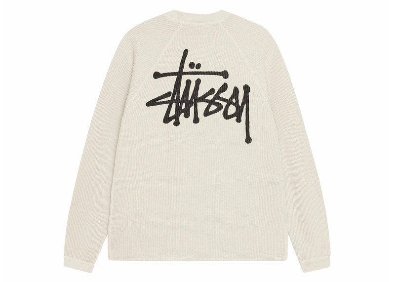 Stussy Raglan Thermal L/S Crew Bone 1