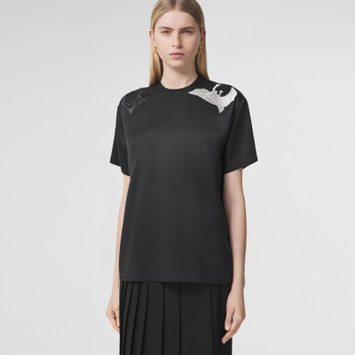 Burberry Swan Graphic Silk Satin T-shirt outlook