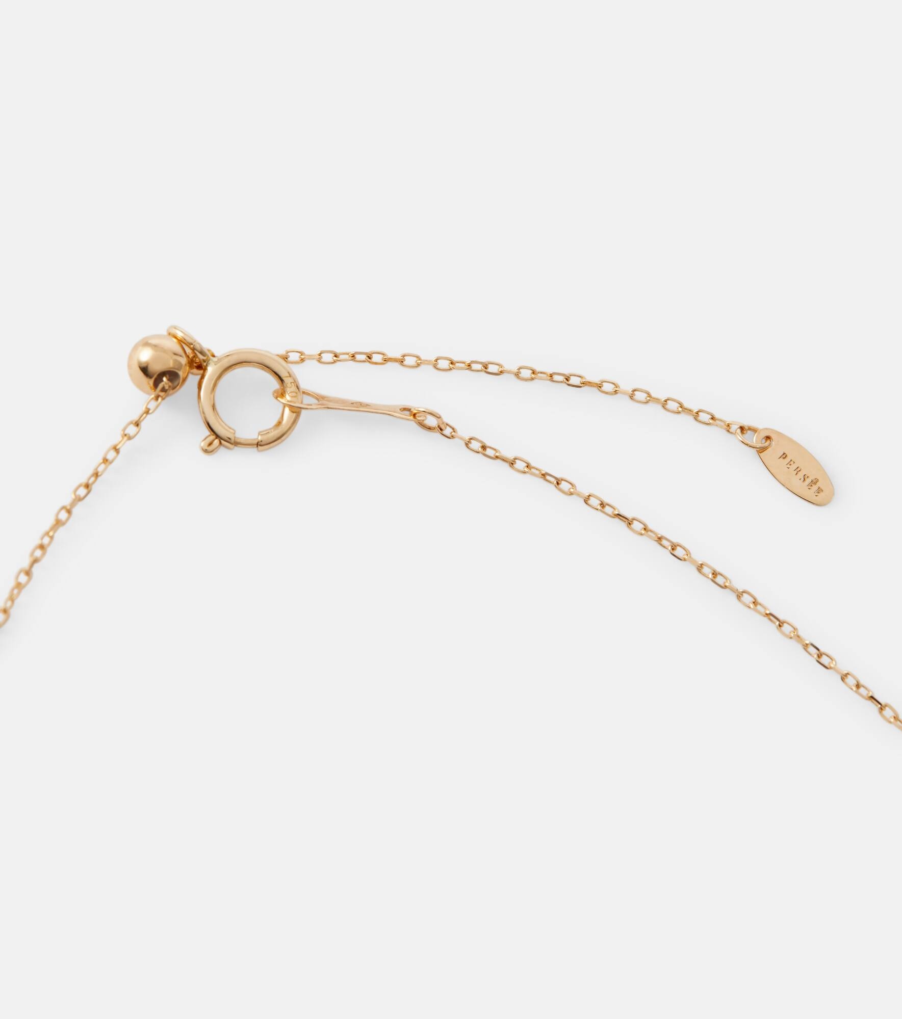 18kt gold necklace with diamonds and enamel - 4