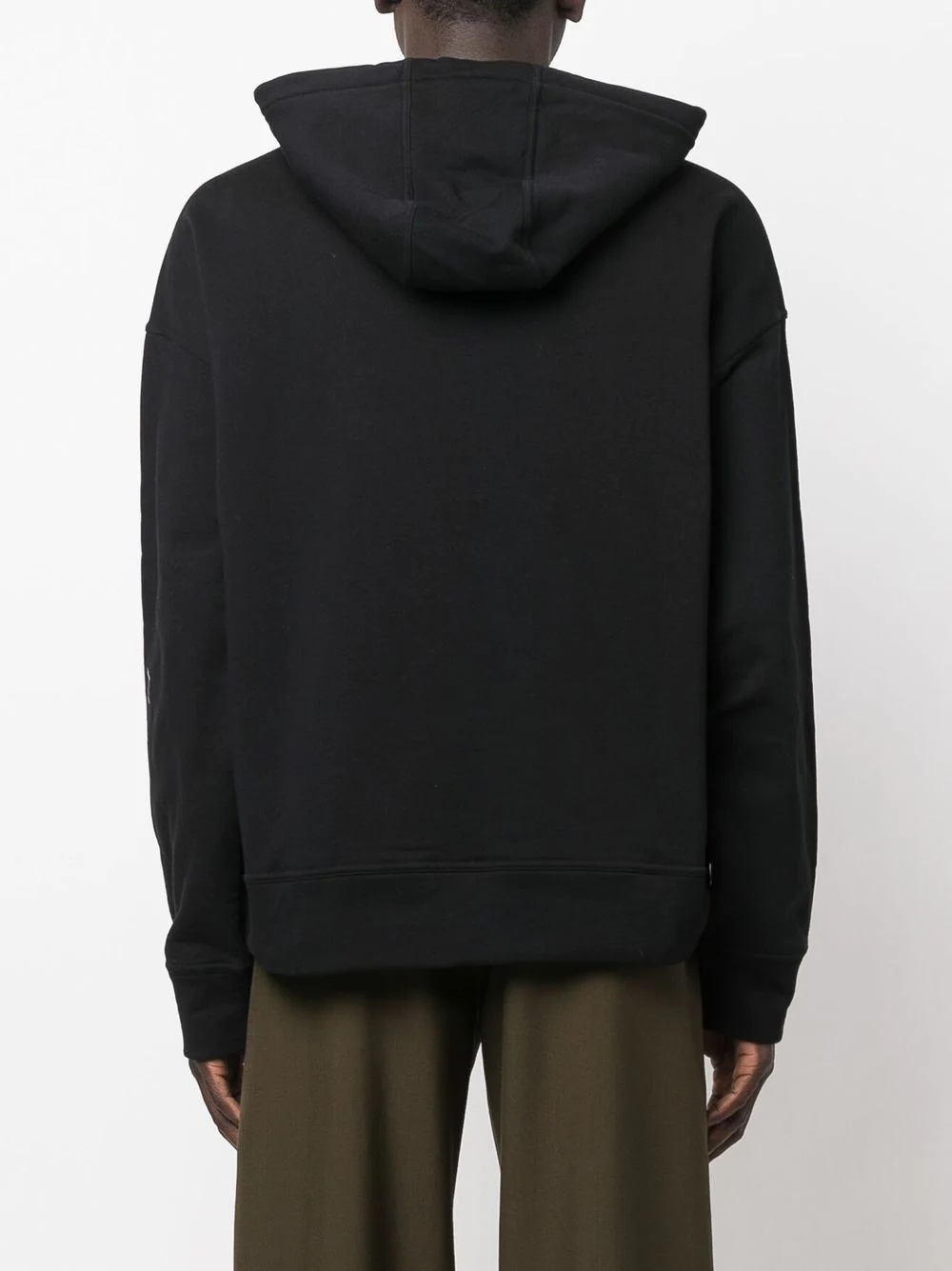 embroidered-logo hem hoodie - 4