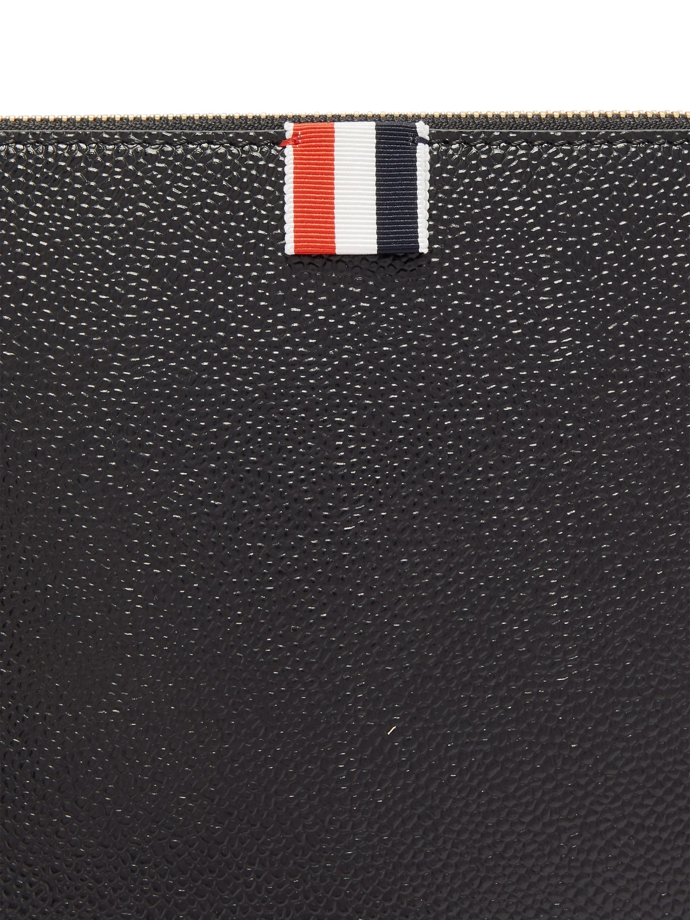 Tricolour-wristlet grained-leather folio pouch - 6