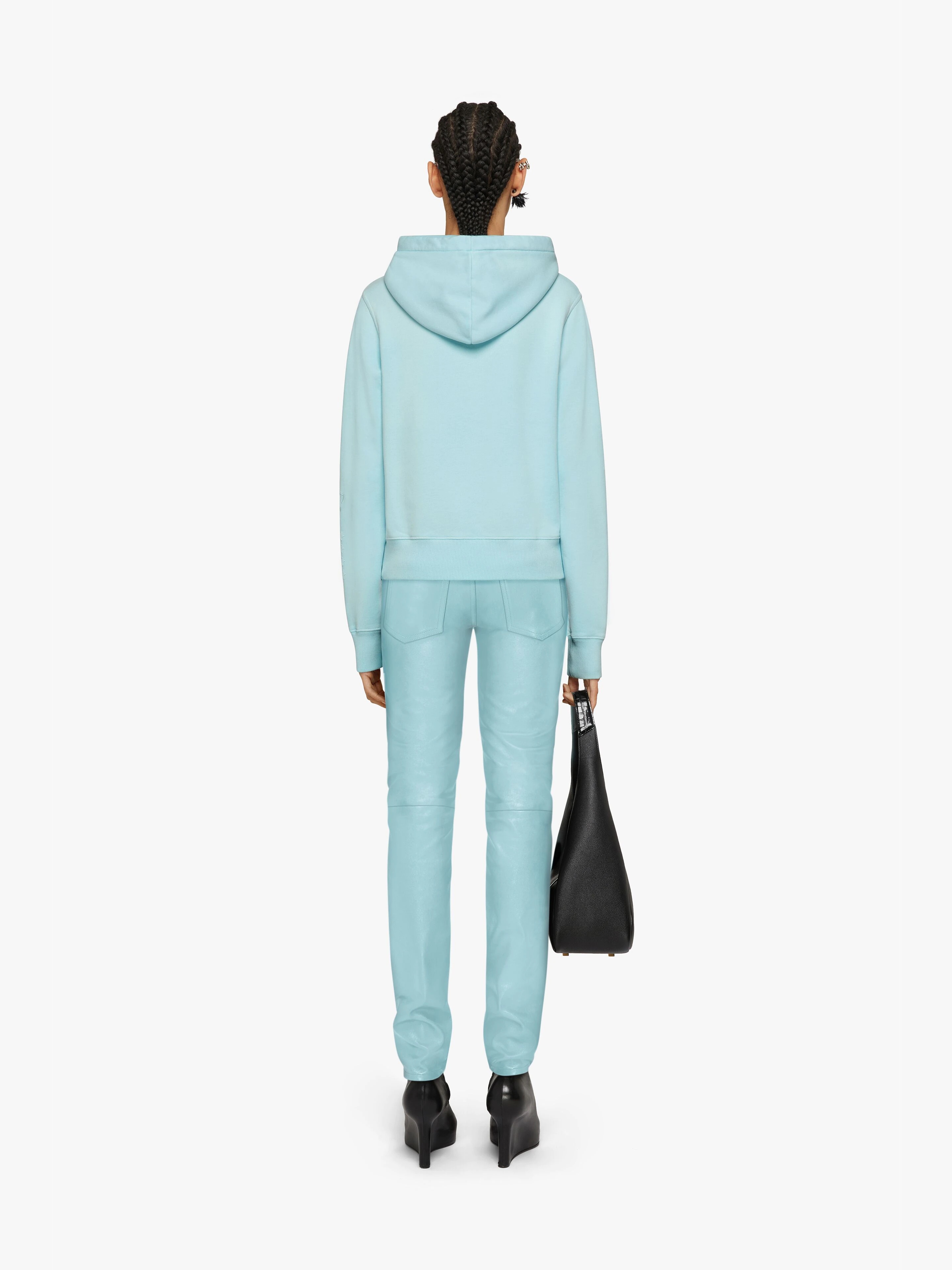 SLIM FIT HOODIE IN EMBROIDERED JERSEY - 4
