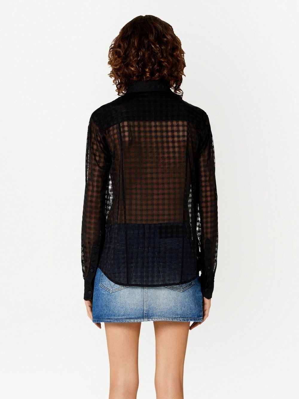semi-sheer long-sleeve shirt - 3