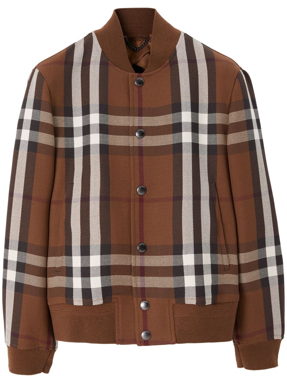 checked wool-blend bomber jacket - 1