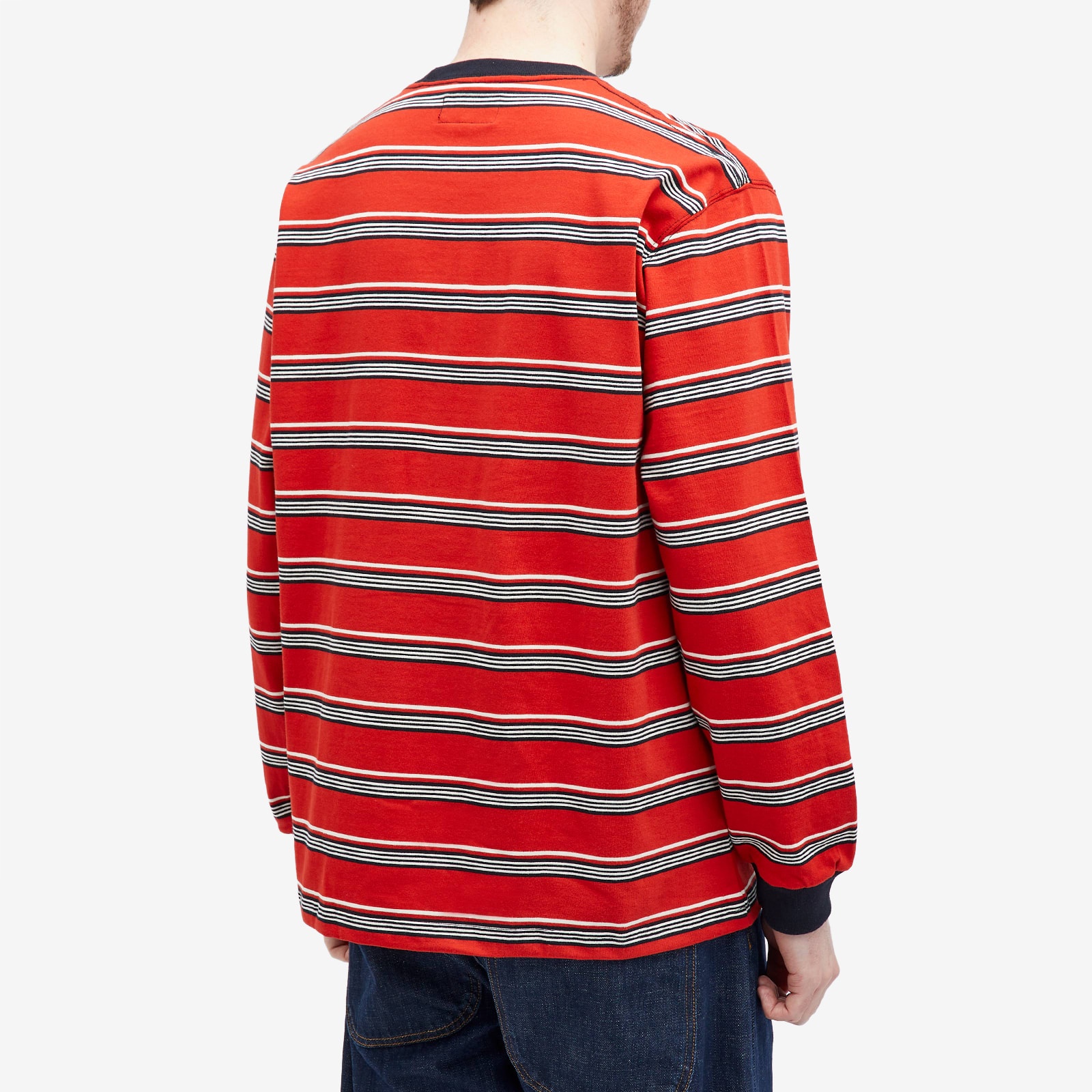 Beams Plus Long Sleeve Multi Stripe Pocket T-Shirt - 3