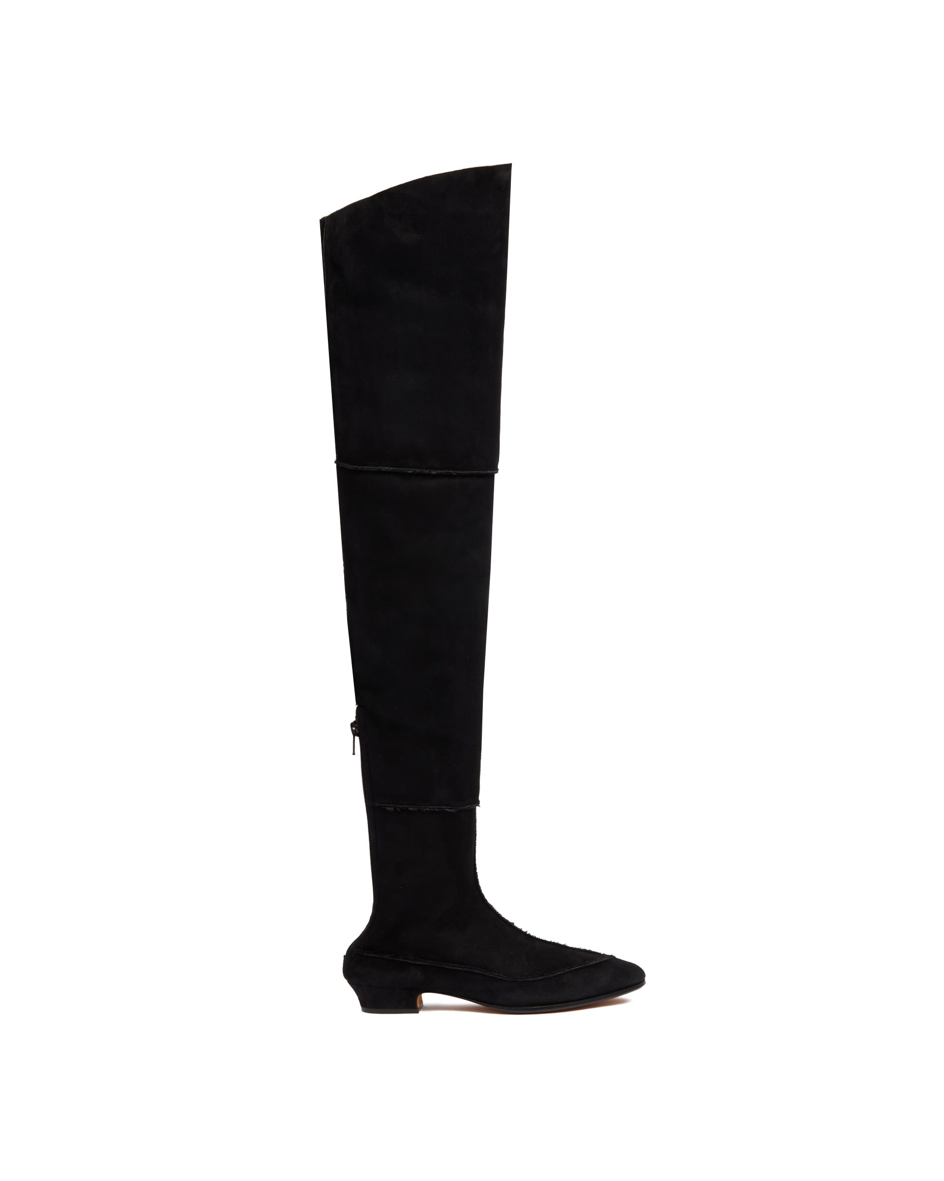 Black Awar Shearling Knee-High Boots - 2