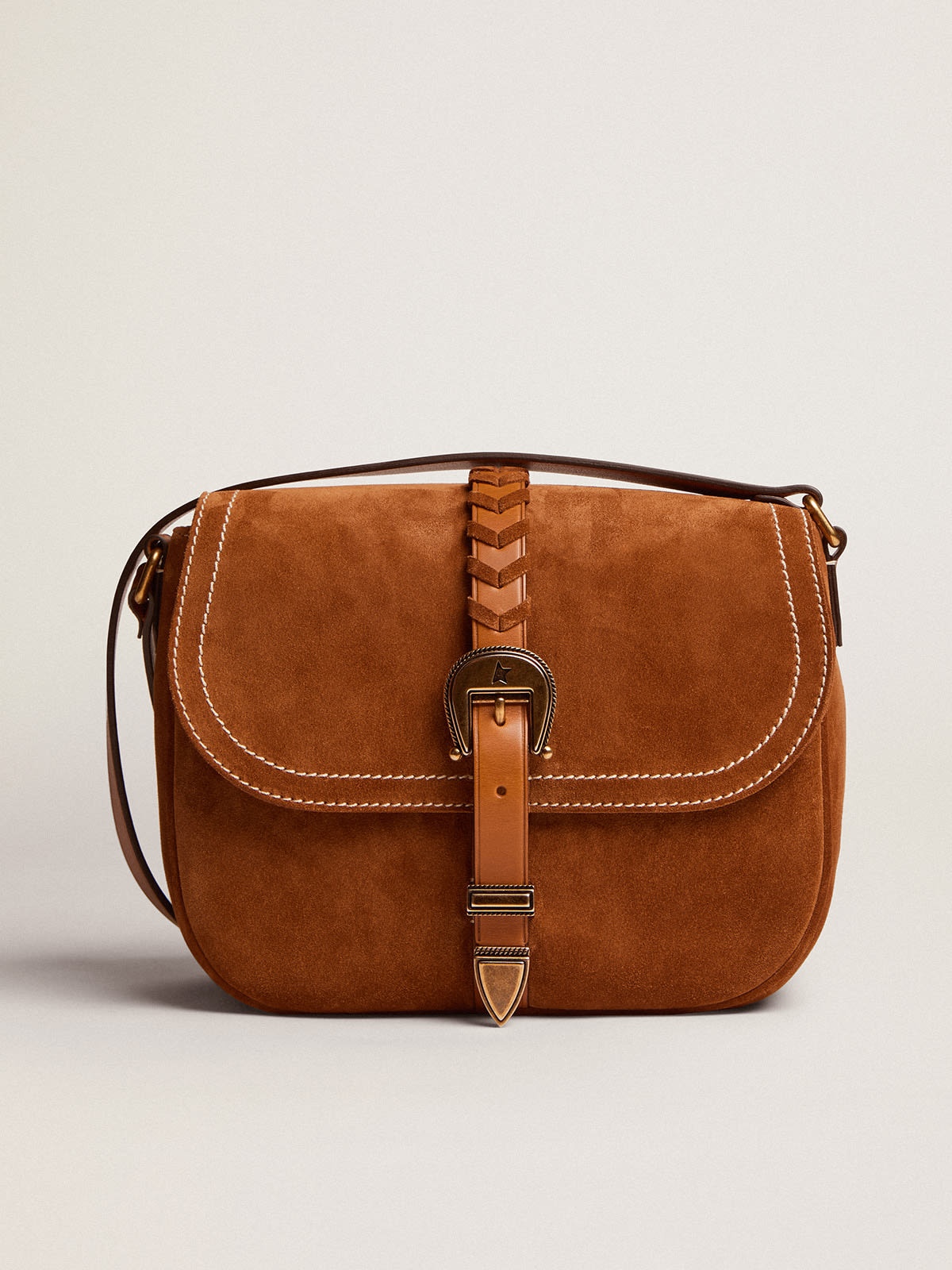 Medium Rodeo Bag in rum-colored suede - 1