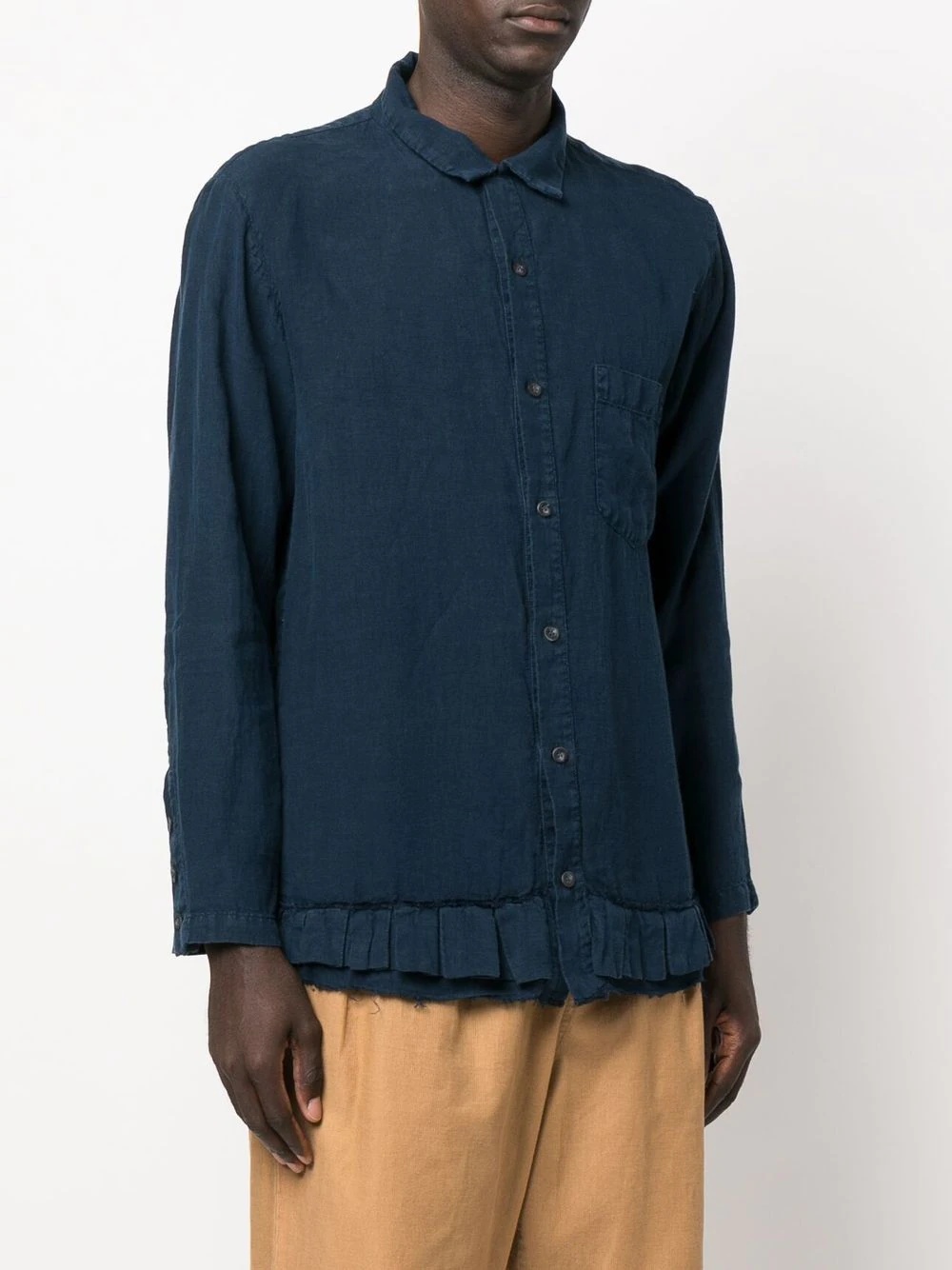 long-sleeved linen shirt - 3