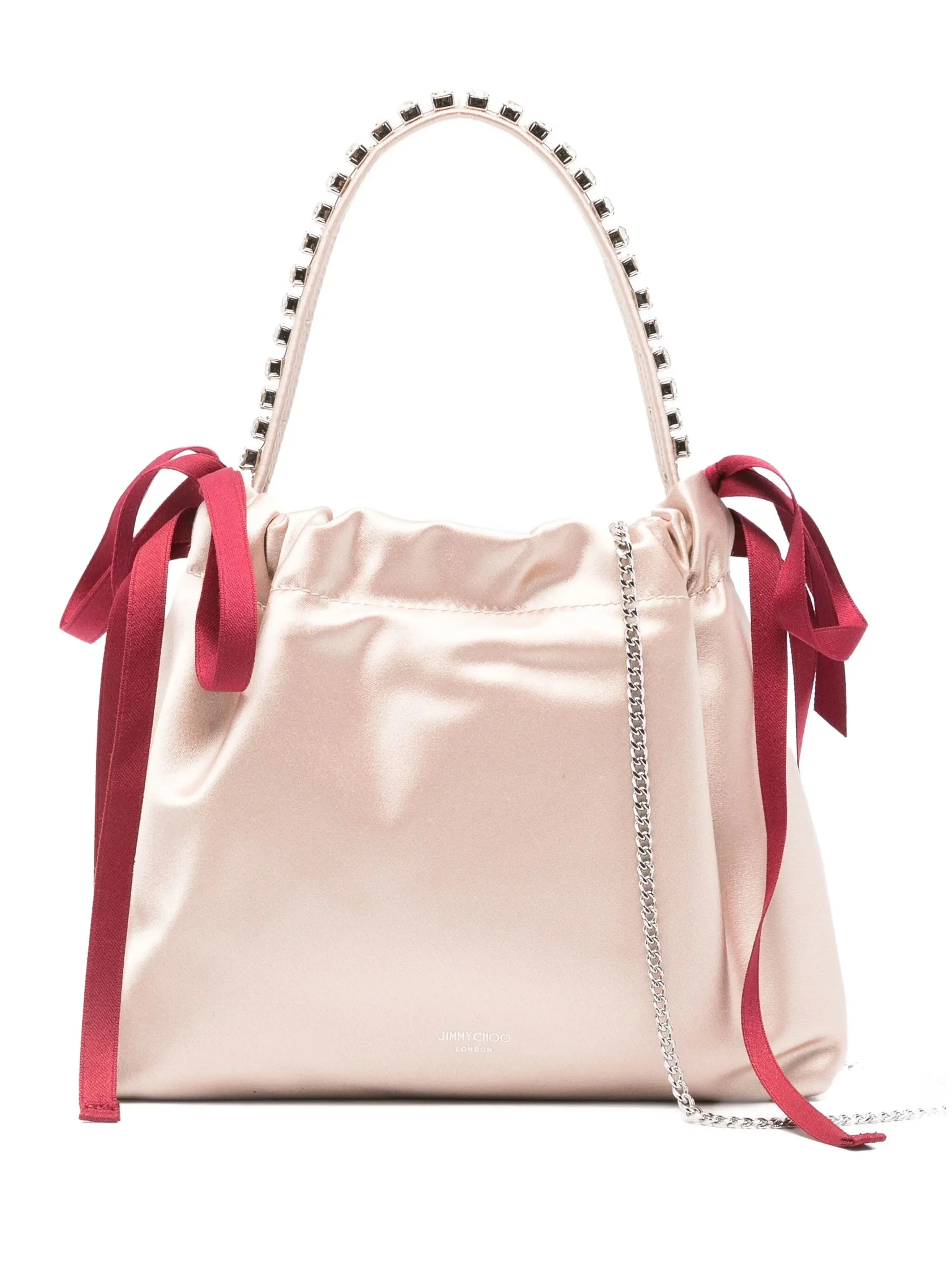 drawstring crystal-embellisment top-handle mini bag - 1