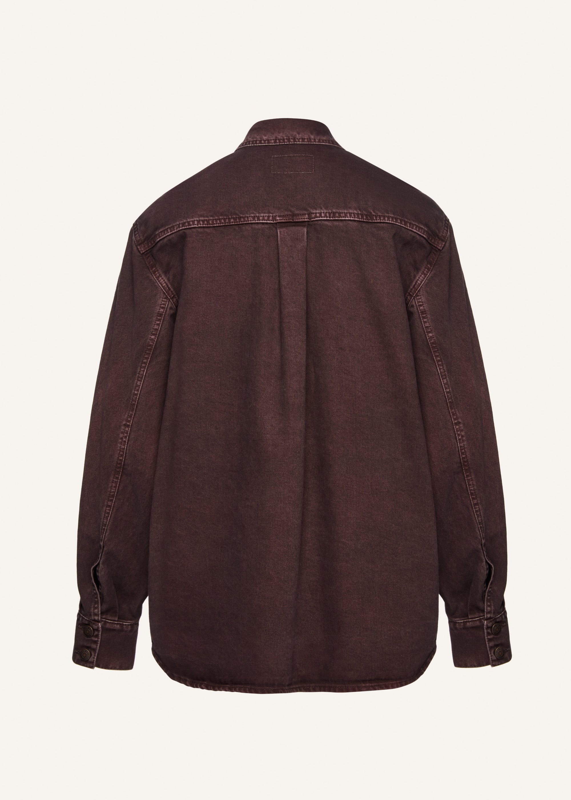 Oversized denim shirt in brown - 2