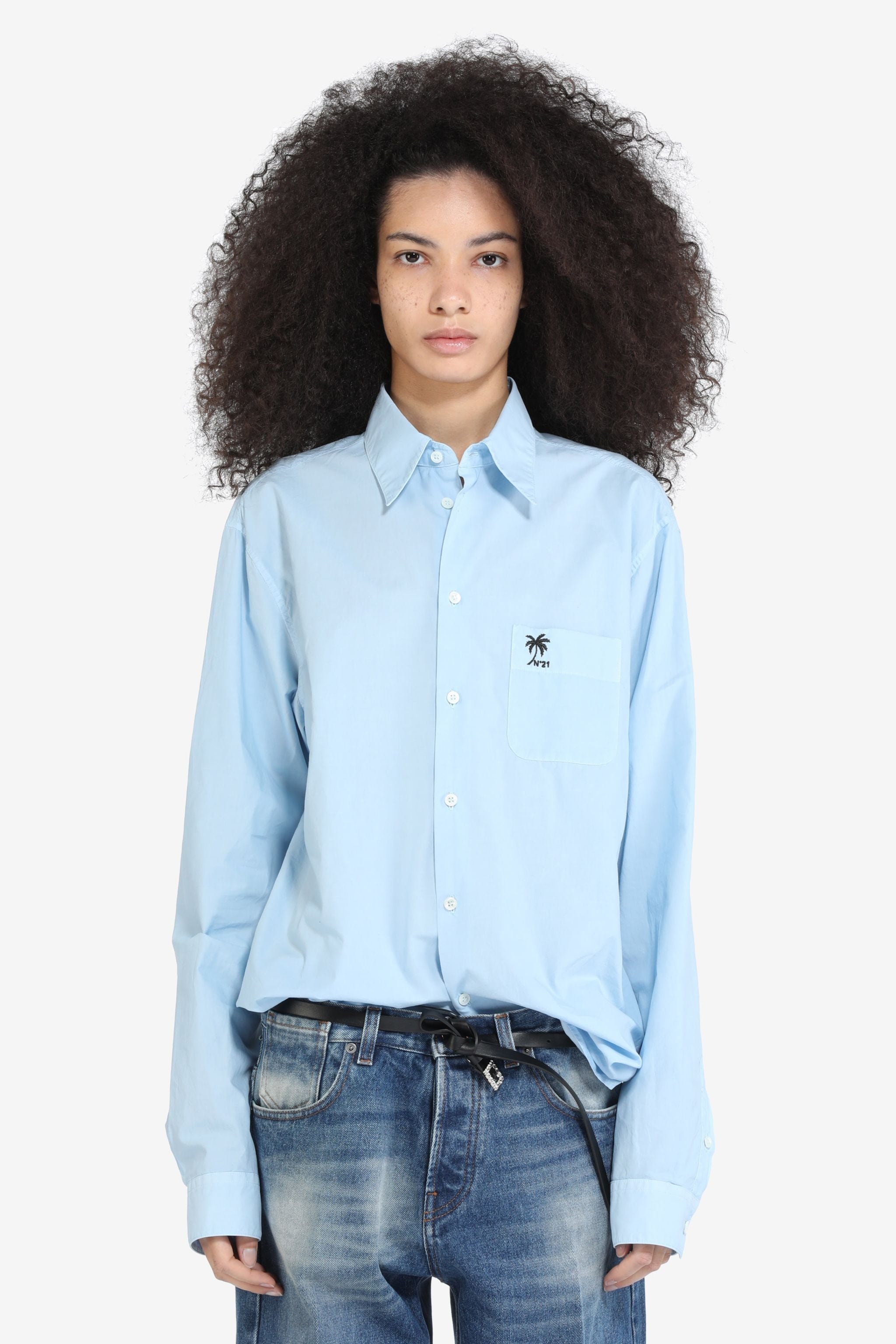 LOGO-EMBROIDERED COTTON SHIRT - 1