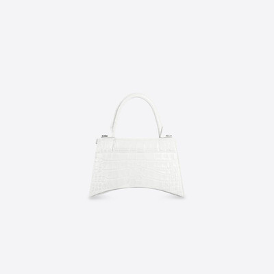 BALENCIAGA Women's Hourglass Small Handbag Crocodile Embossed in White outlook