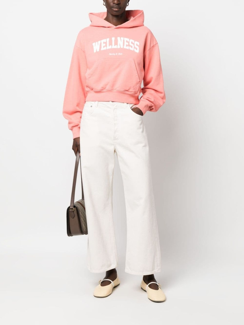 Sporty & Rich logo-print cotton hoodie outlook