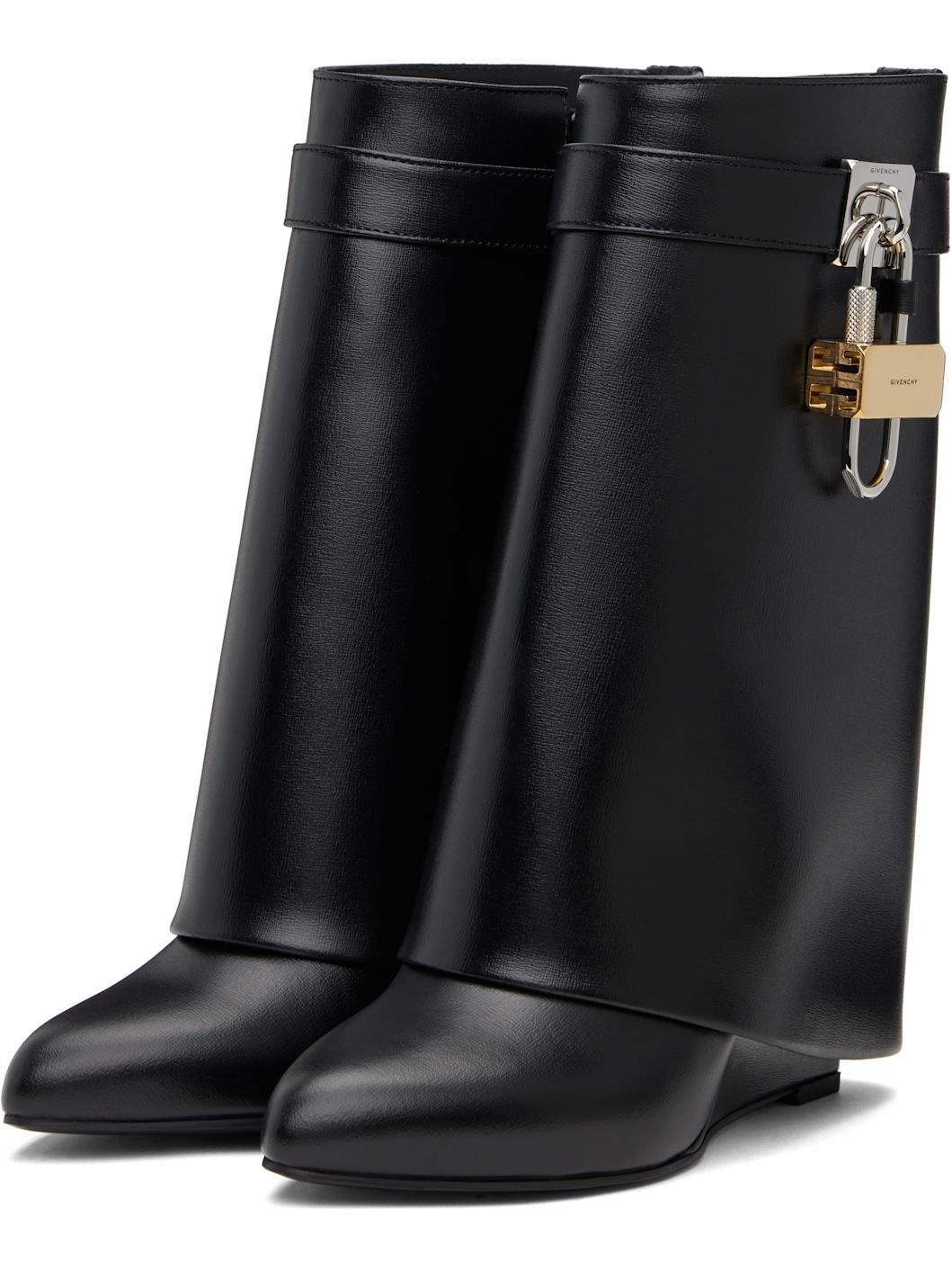 Black Shark Lock Ankle Boots - 5