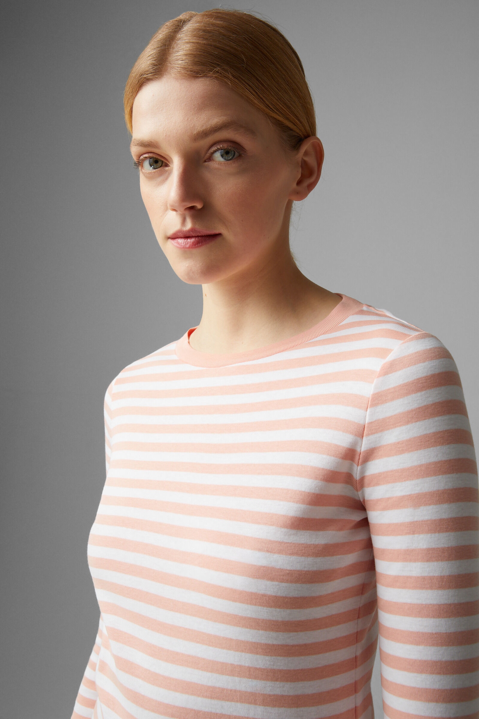 Louna Longsleeve in Apricot/White - 4