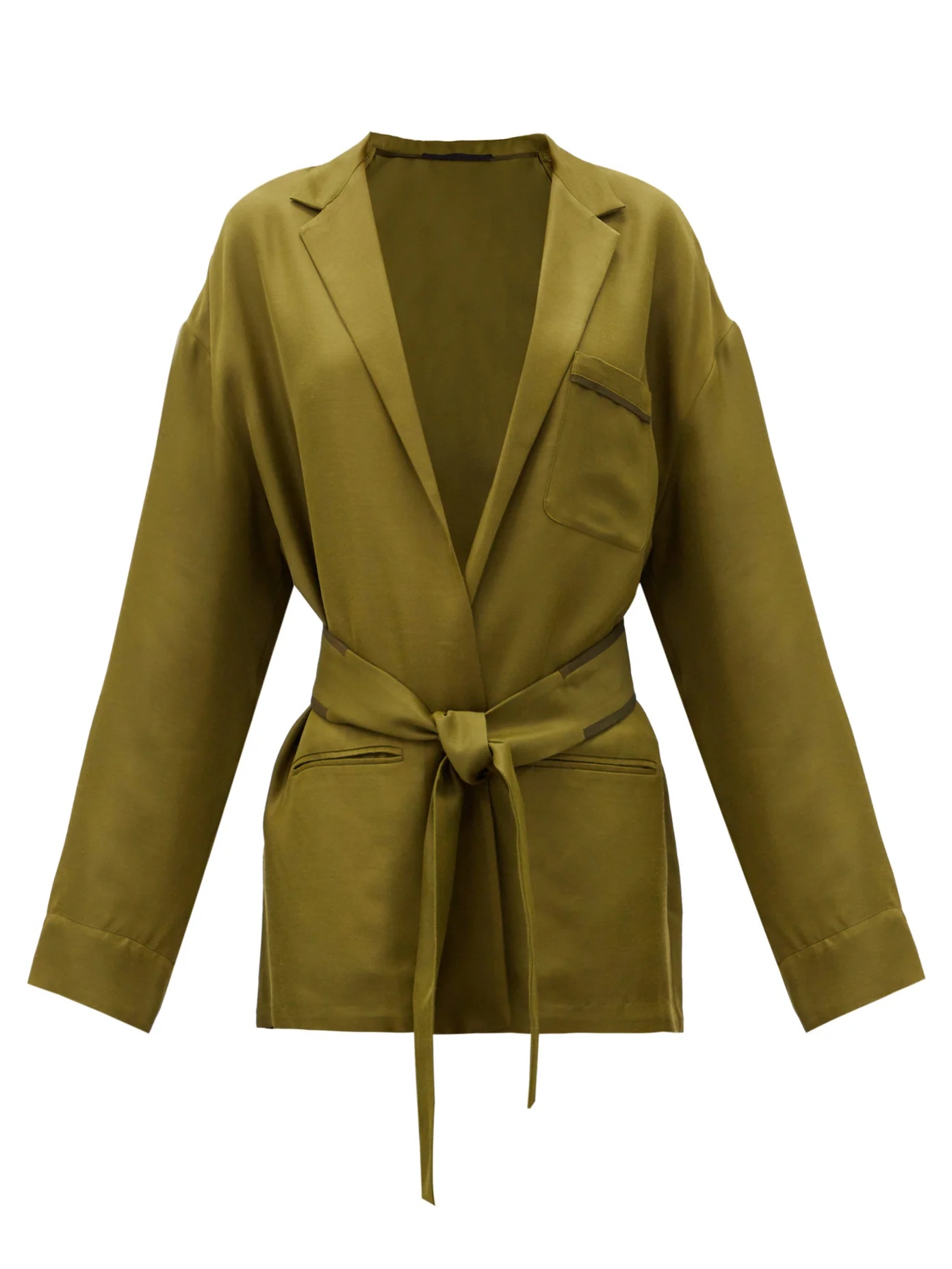 Belted-waist twill jacket - 1