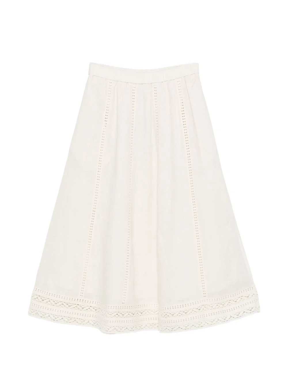 lace-trim midi kirt - 1