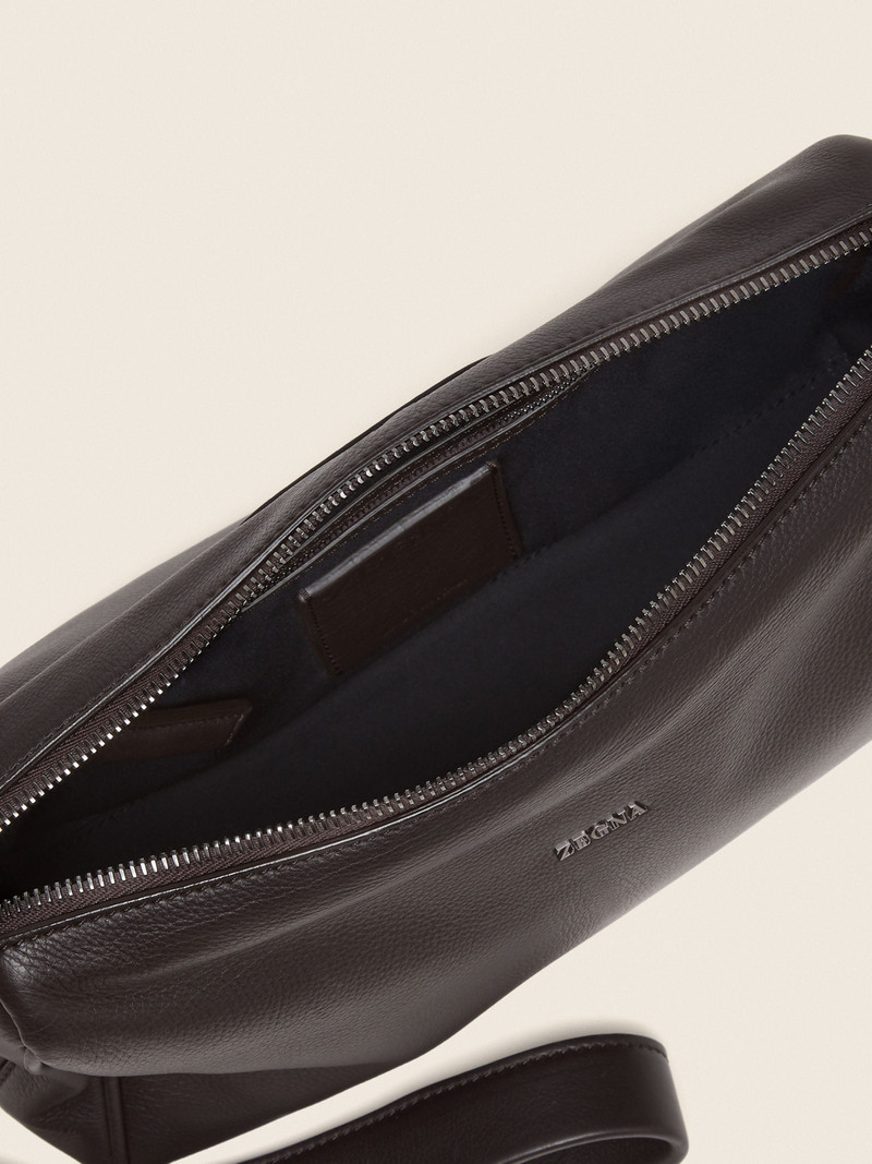 ZEGNA DARK BROWN SECONDSKIN POUCH outlook