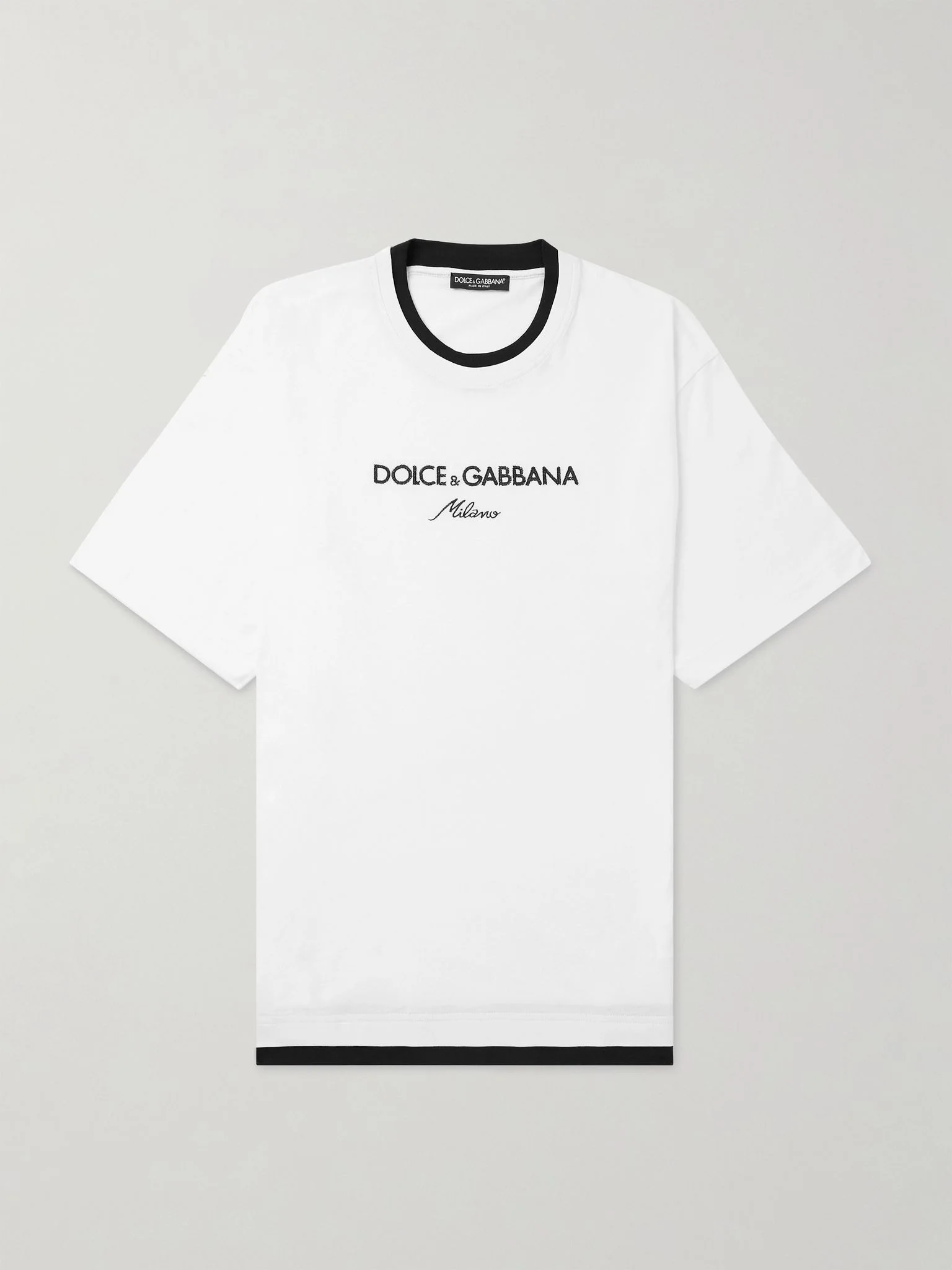 Logo-Embroidered Cotton-Jersey T-Shirt White - 1