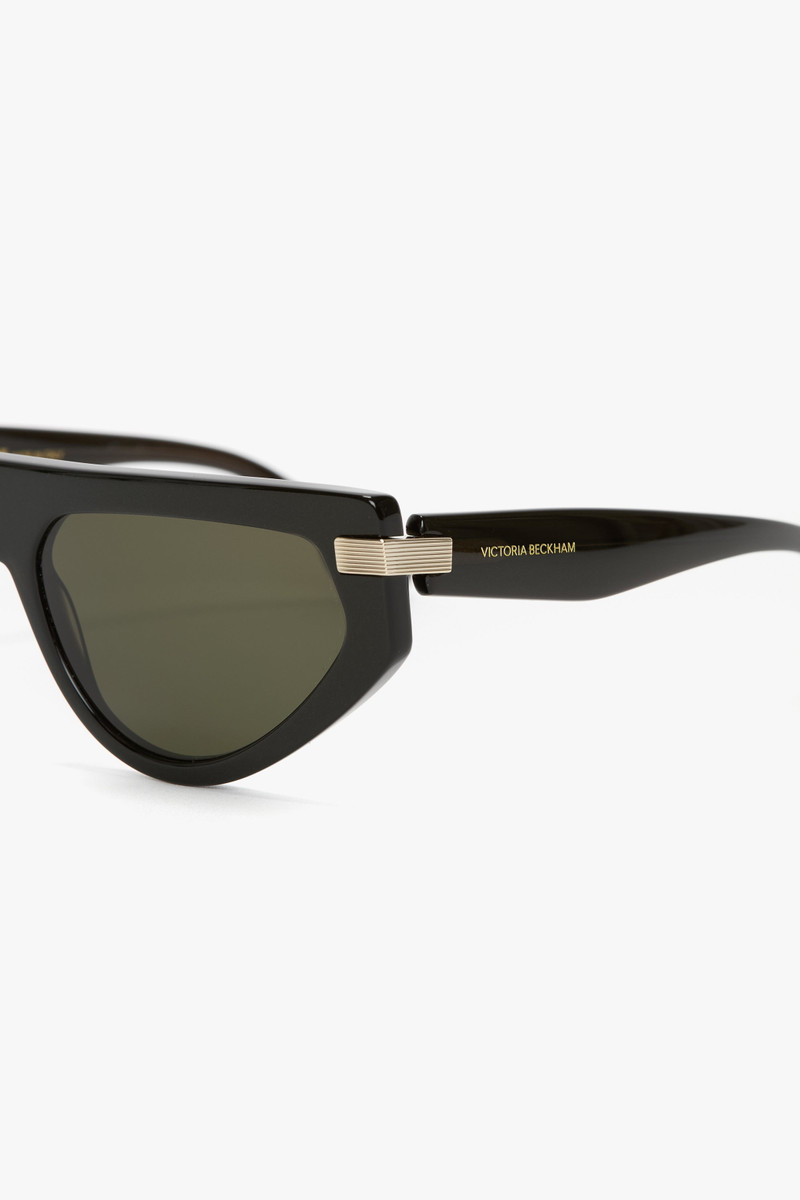 Visor Hinge-Detail Sunglasses In Metalic Chocolate 4