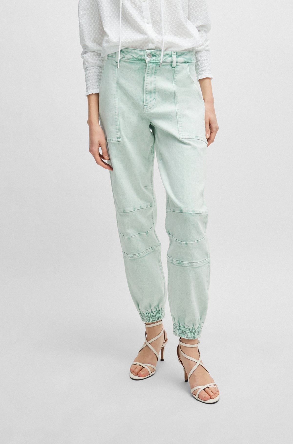 CUFFED RELAXED-FIT CARGO JEANS IN RIGID DENIM - 2
