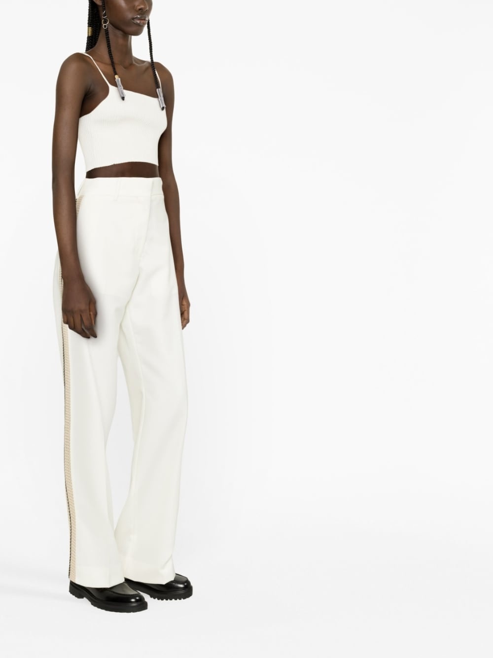 side-stripe trousers - 4