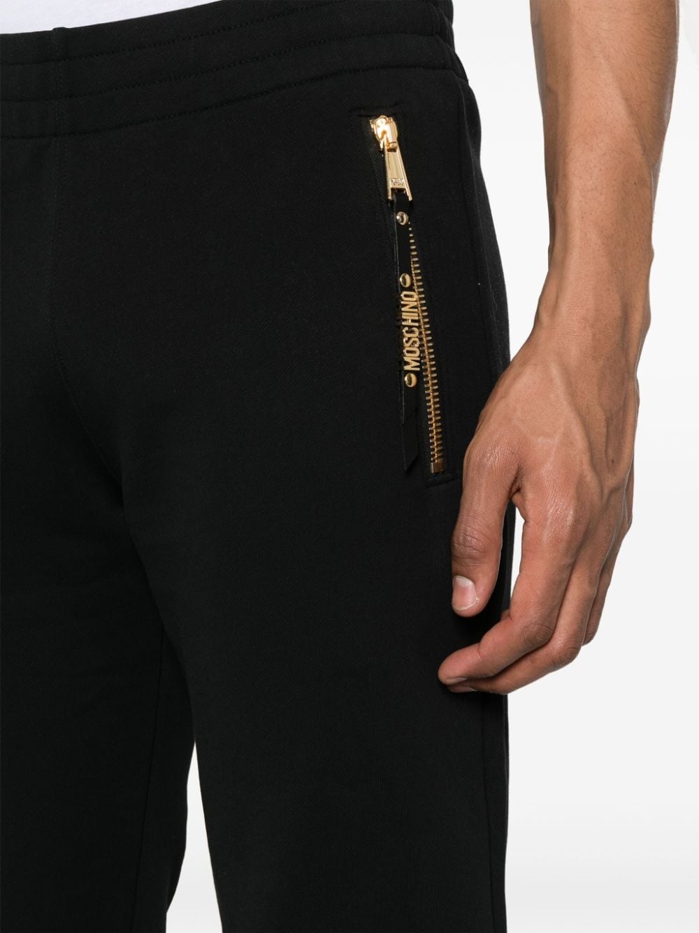 logo-lettering cotton track pants - 5