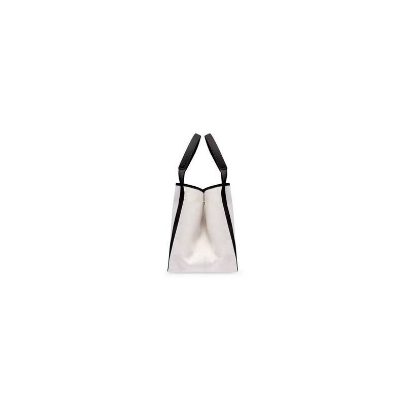 BALENCIAGA Women's Navy Small Cabas in Beige outlook