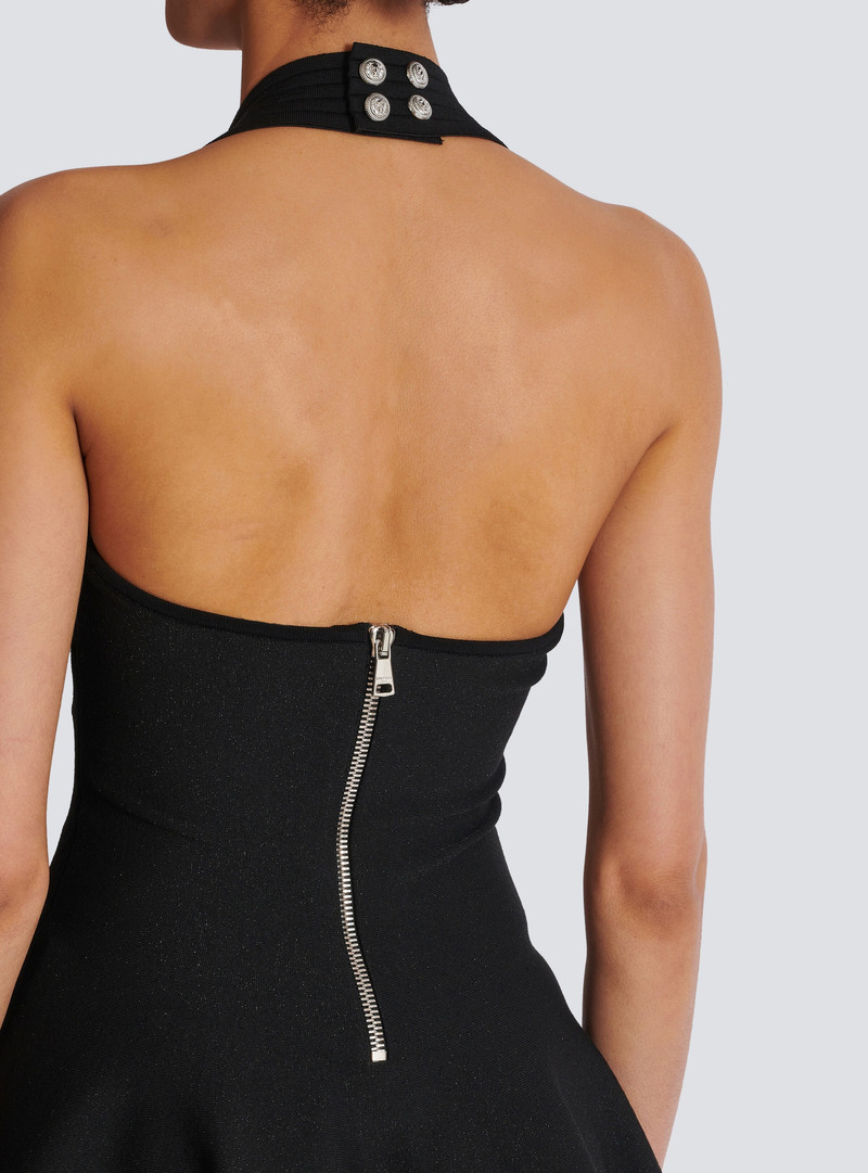 Balmain Flared halterneck knit dress - DF0R538799KEEAW | REVERSIBLE