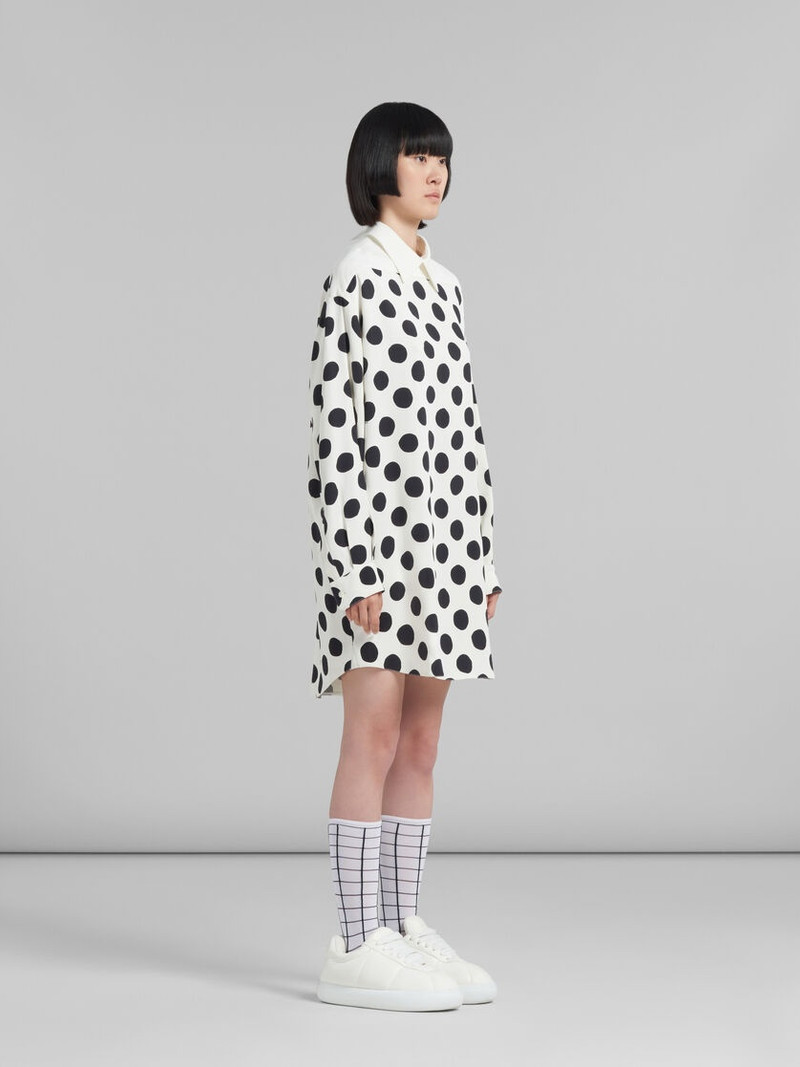 WHITE CADY DRESS WITH MAXI POLKA DOTS 6