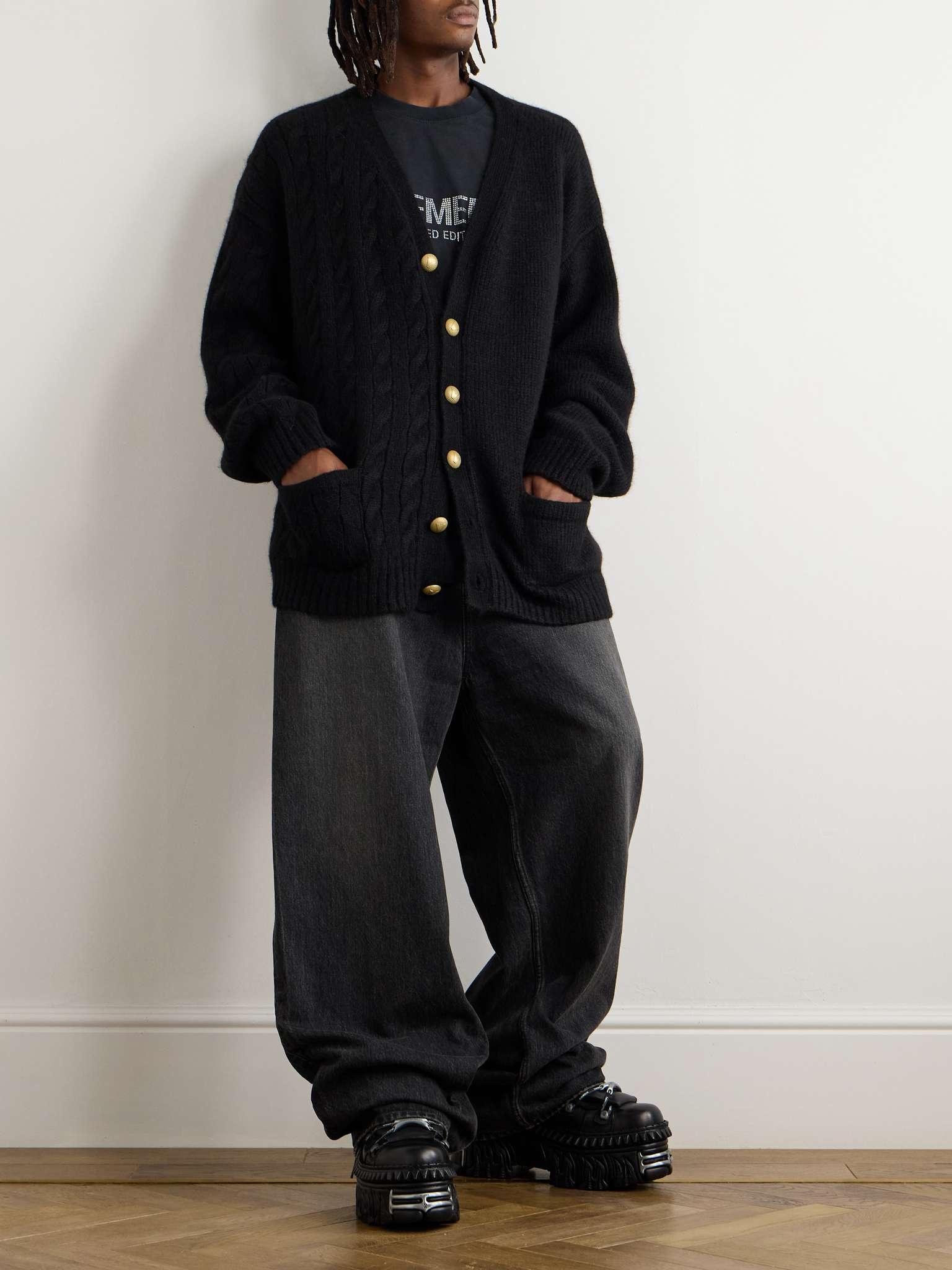 Oversized Cable-Knit and Ribbed Alpaca-Blend Cardigan - 2