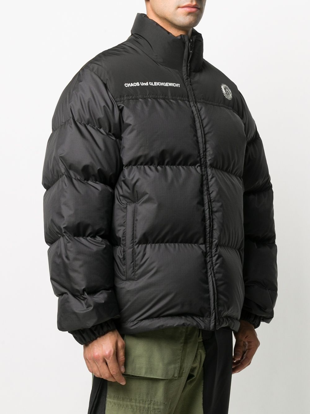 slogan-print down jacket - 3