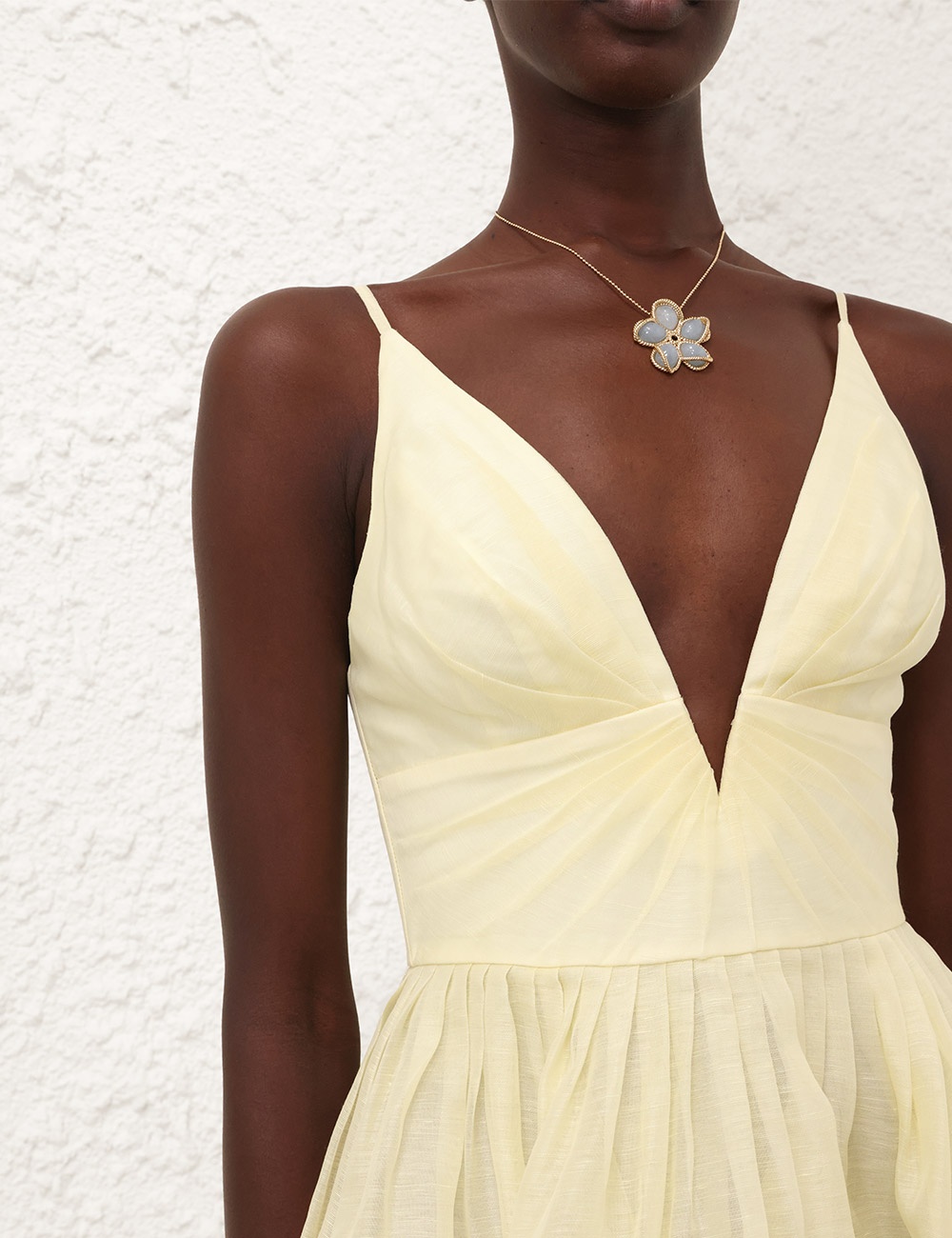 Zimmermann ILLUMINATE V NECK MINI DRESS | REVERSIBLE