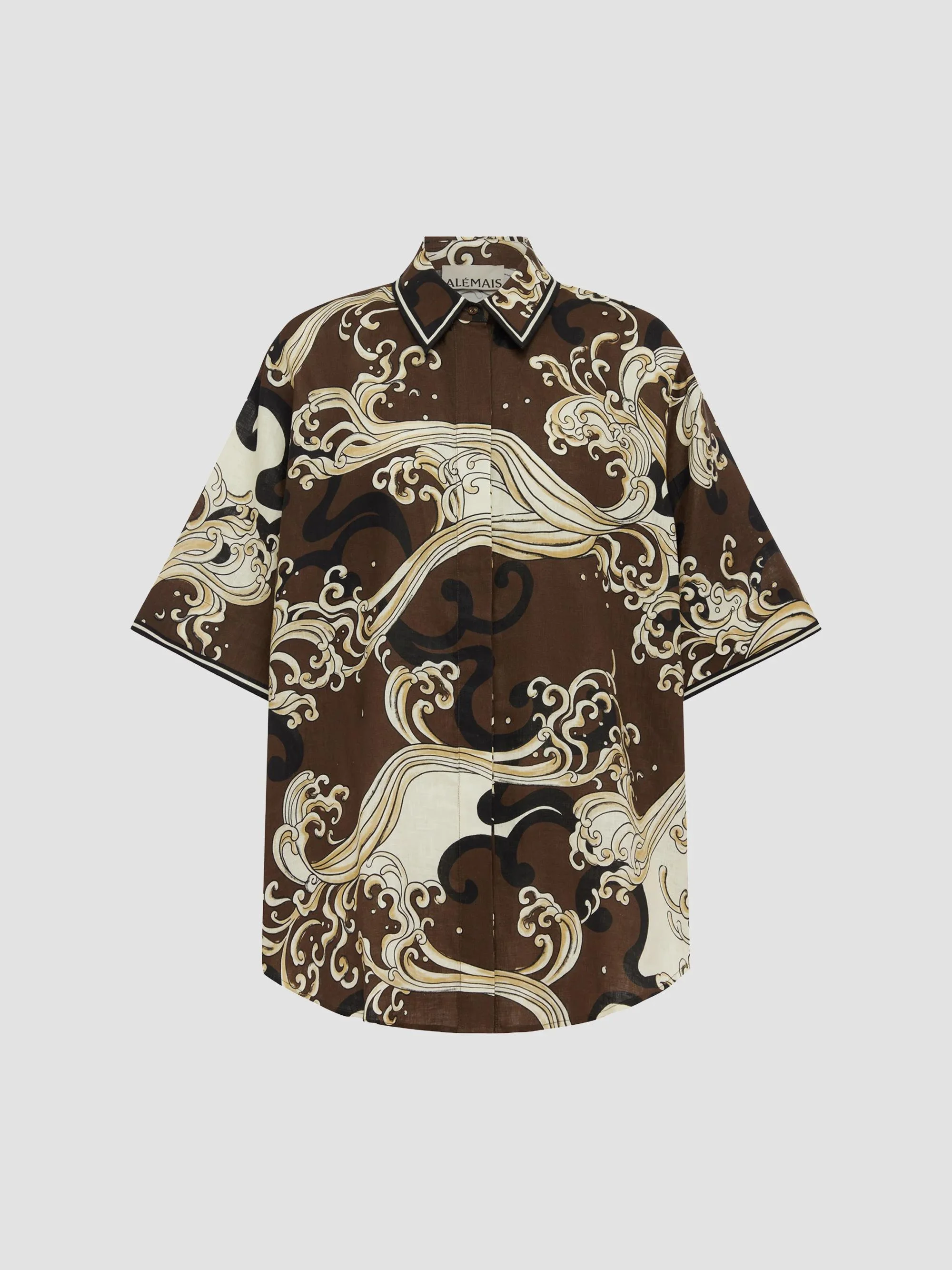 Women's Otis Linen Short-Sleeve Shirt - Chocolate - 1