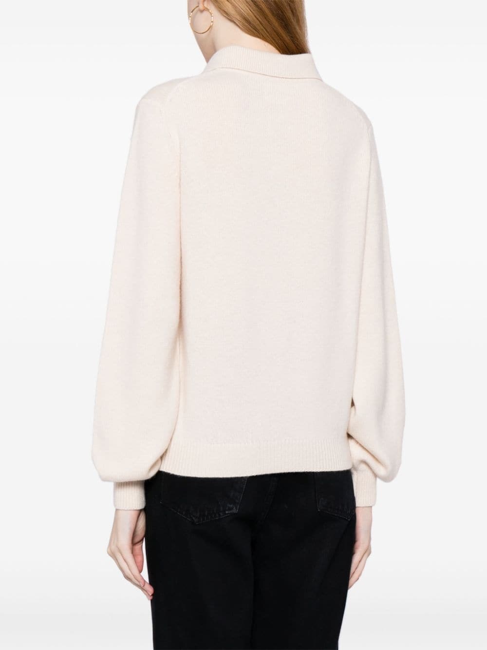 long-sleeve knitted polo shirt - 4