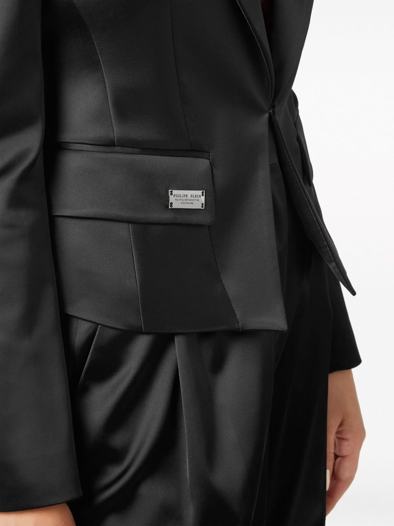 satin-finish single-breasted blazer 5