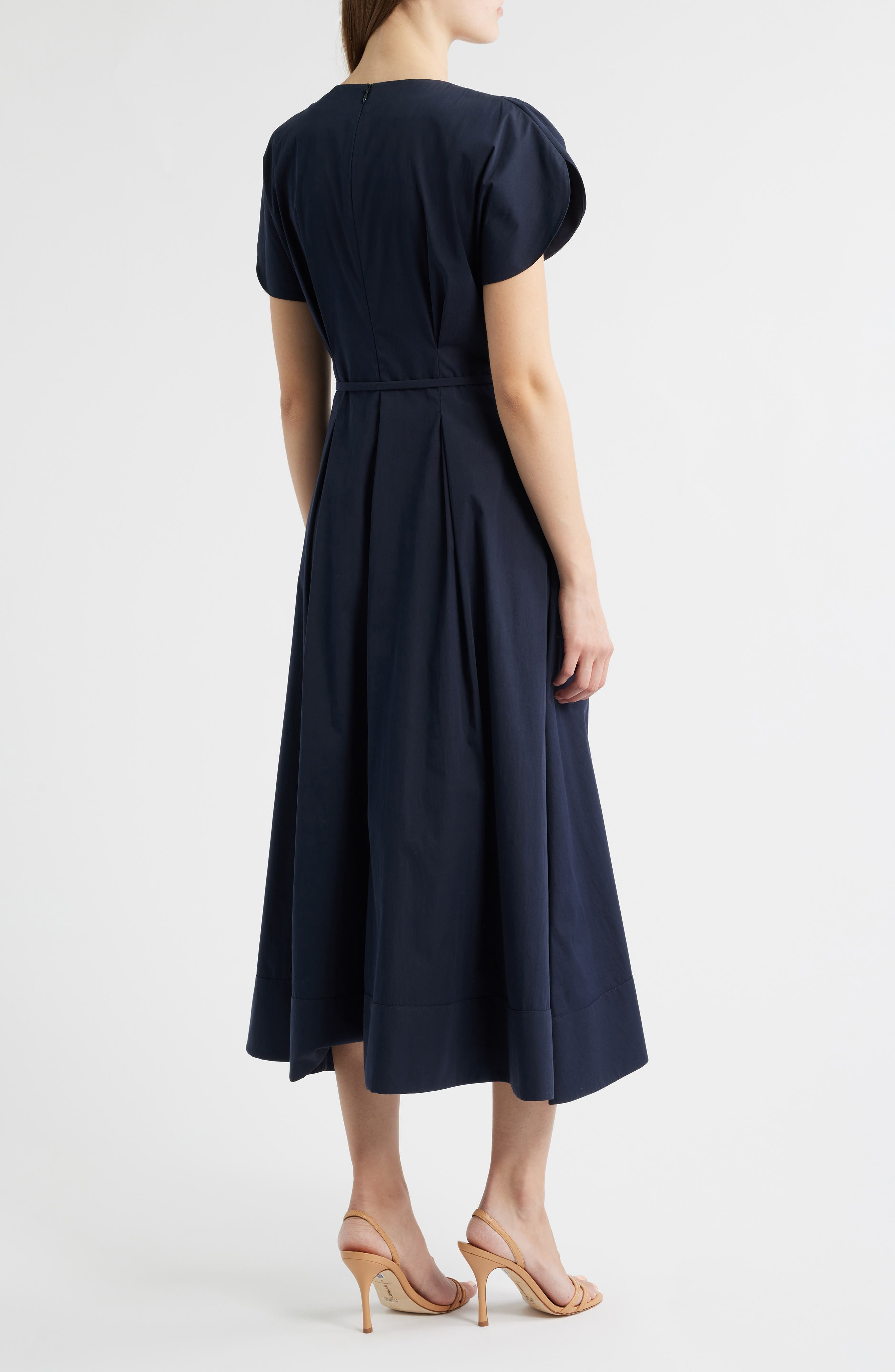 BOSS Demnilia Belted Cotton Blend Midi Dress in Sky Captain at Nordstrom - 2