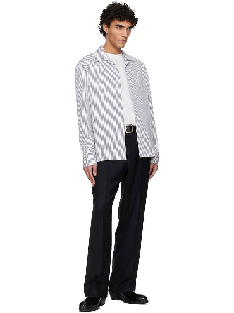 Jil Sander White & Black Lightweight Cotton Shirt outlook
