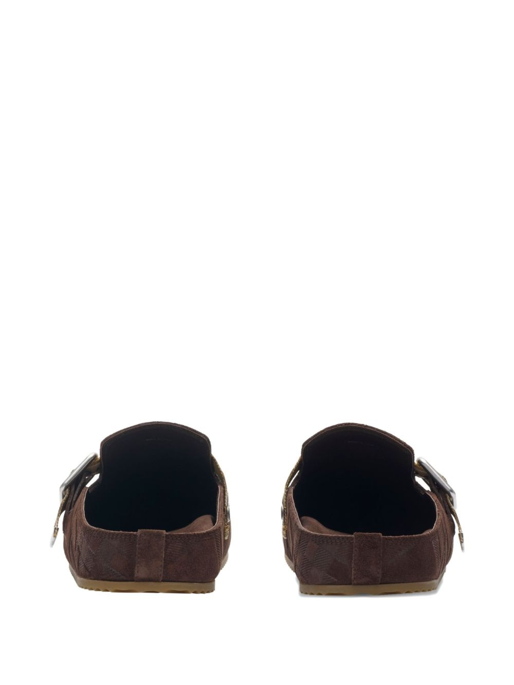 check-pattern buckle sandals - 4