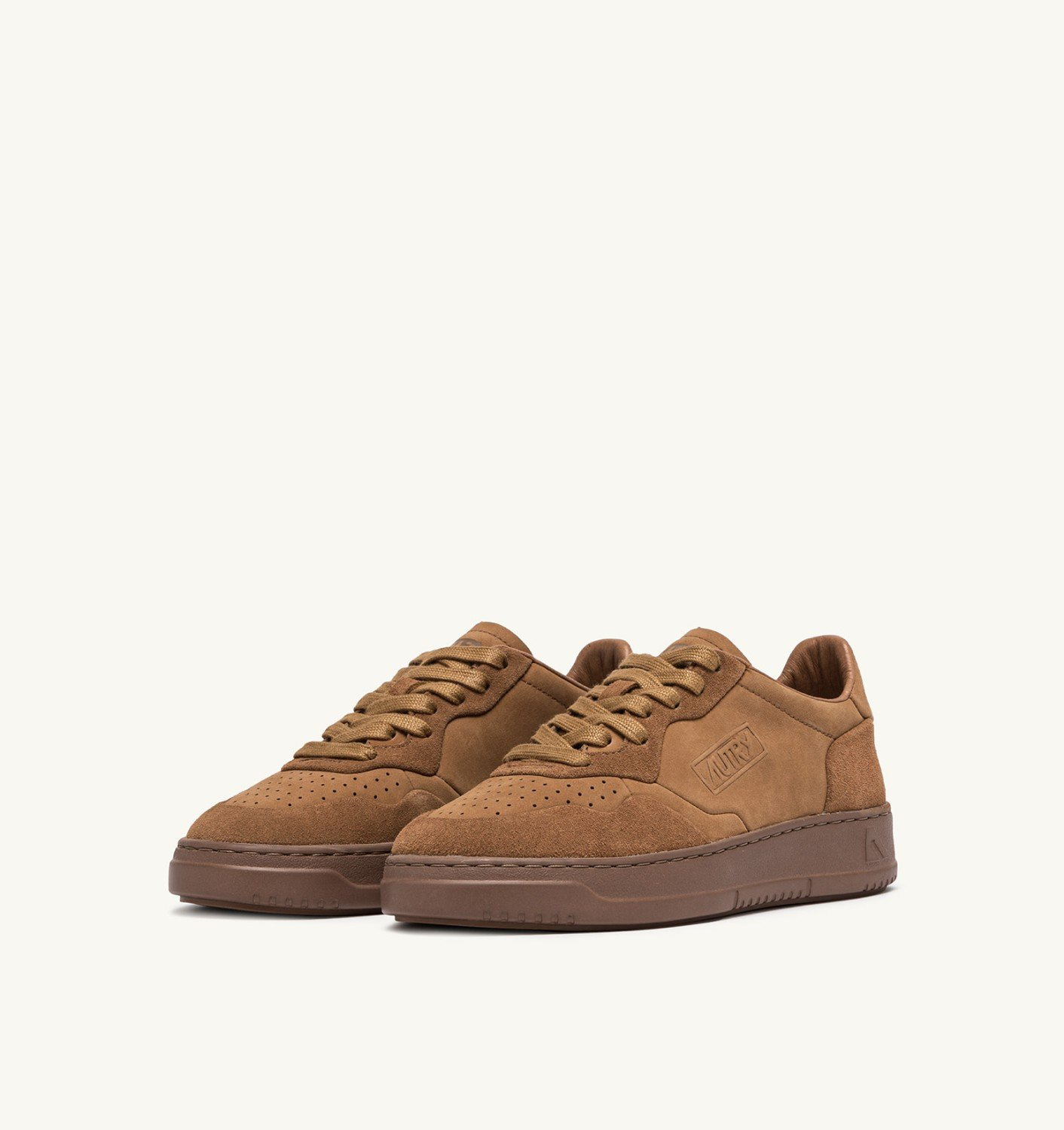 MEDALIST LOW SNEAKERS IN BROWN SUGAR NUBUCK LEATHER AND SUEDE - 3