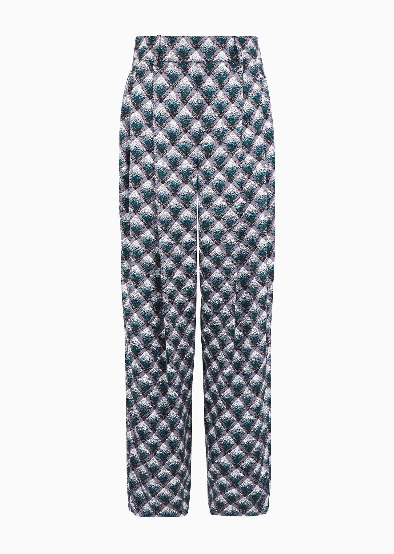 Gradient printed silk faille trousers - 1