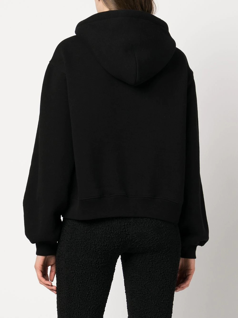 rubberised logo cotton hoodie - 4