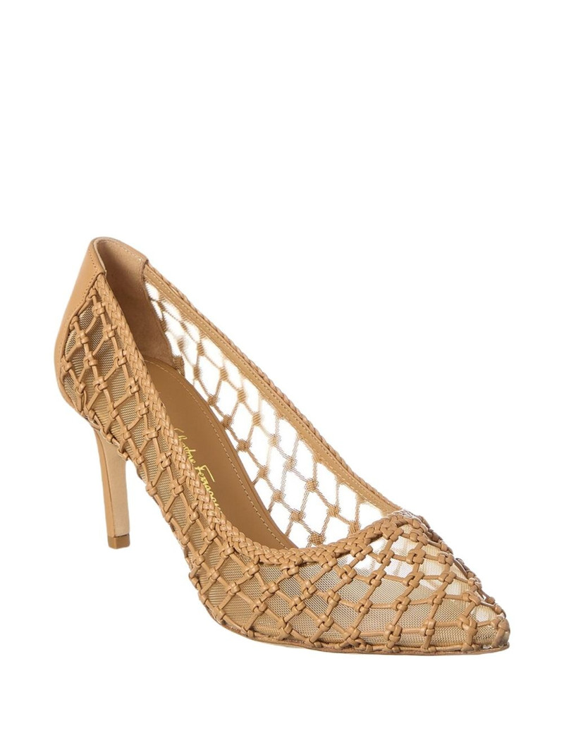 FERRAGAMO 70mm Ilary woven mesh pumps outlook