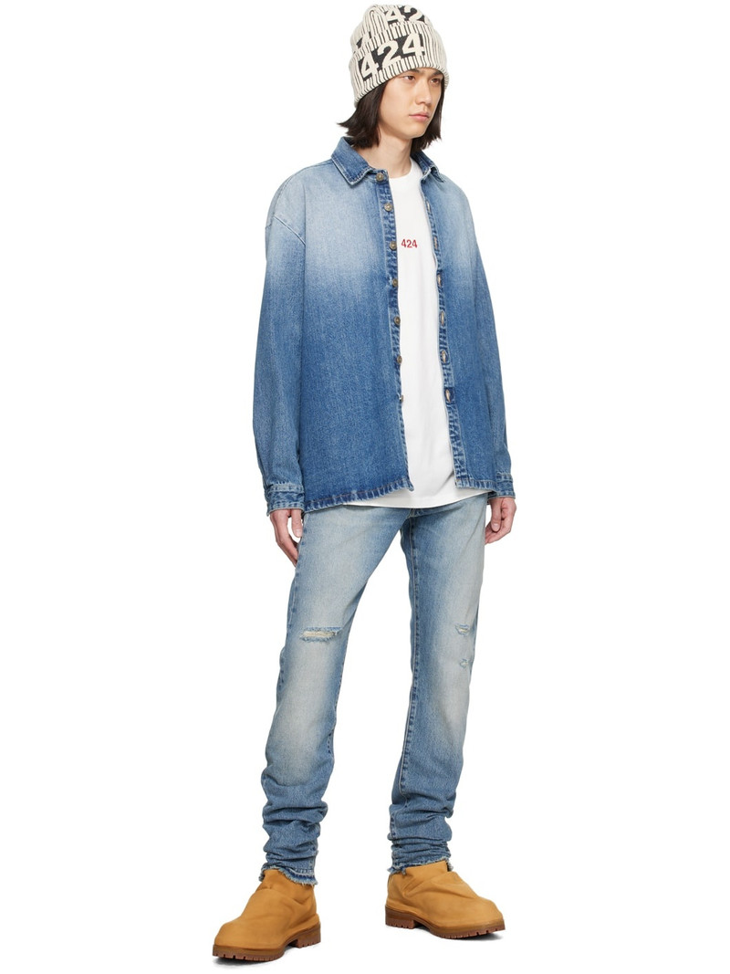424 Indigo Faded Denim Shirt outlook