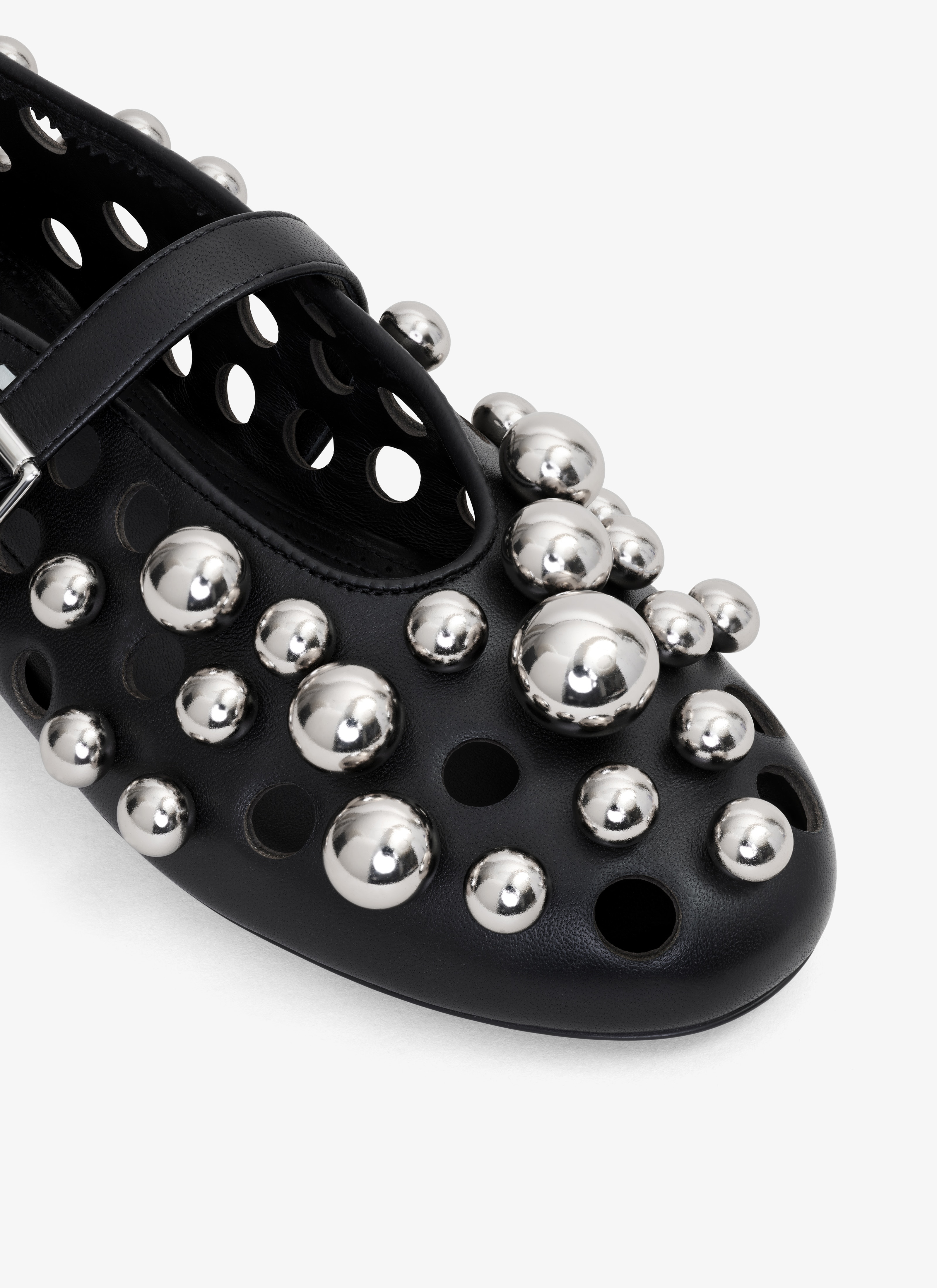 BALLET FLATS WITH SPHERES ON LAMBSKIN - 4