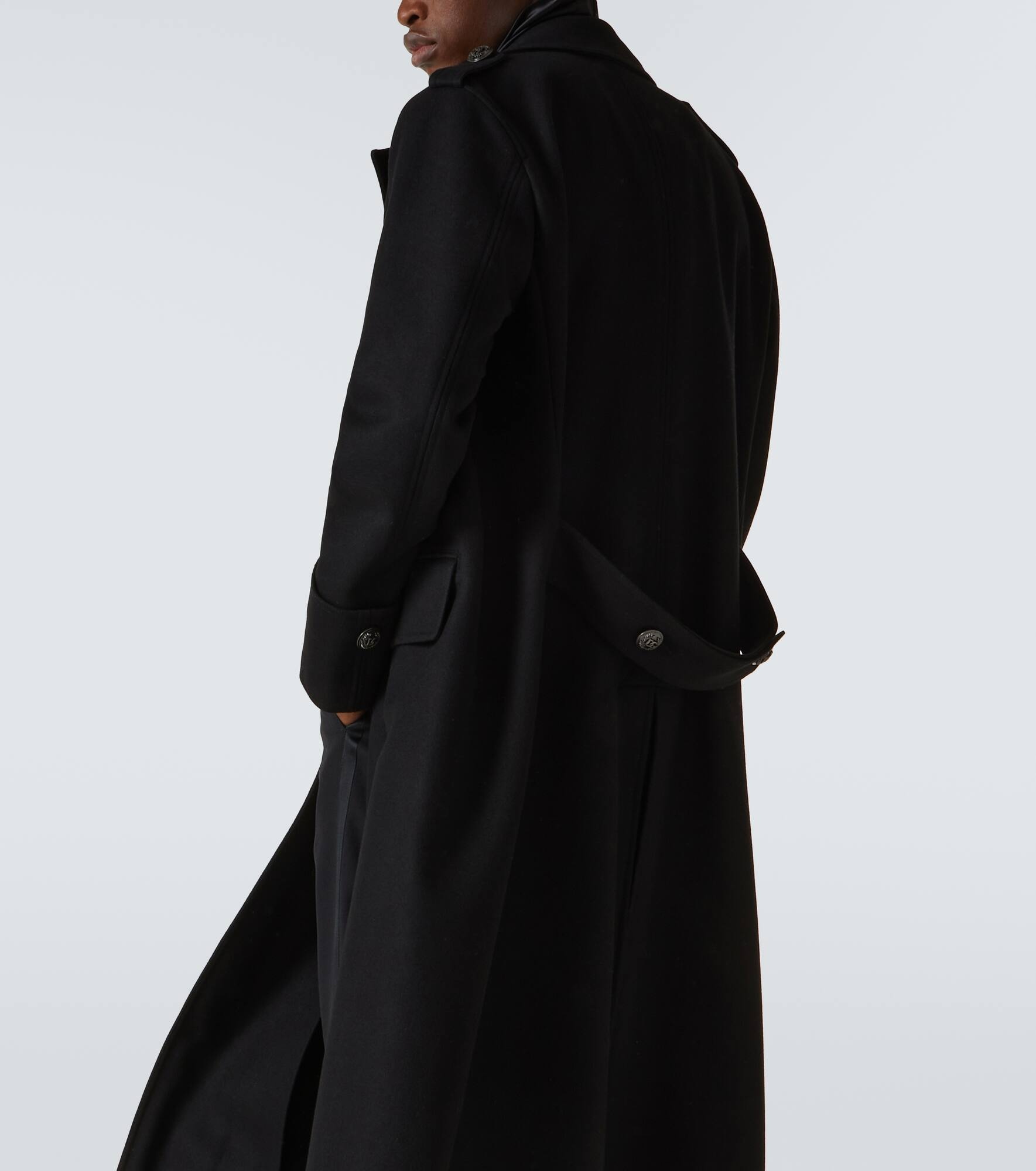 Double-breasted wool-blend coat - 5