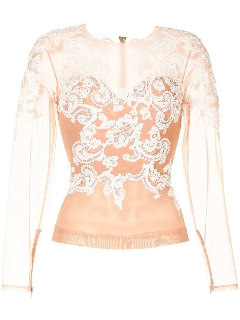 baroque-embroidered silk top - 1