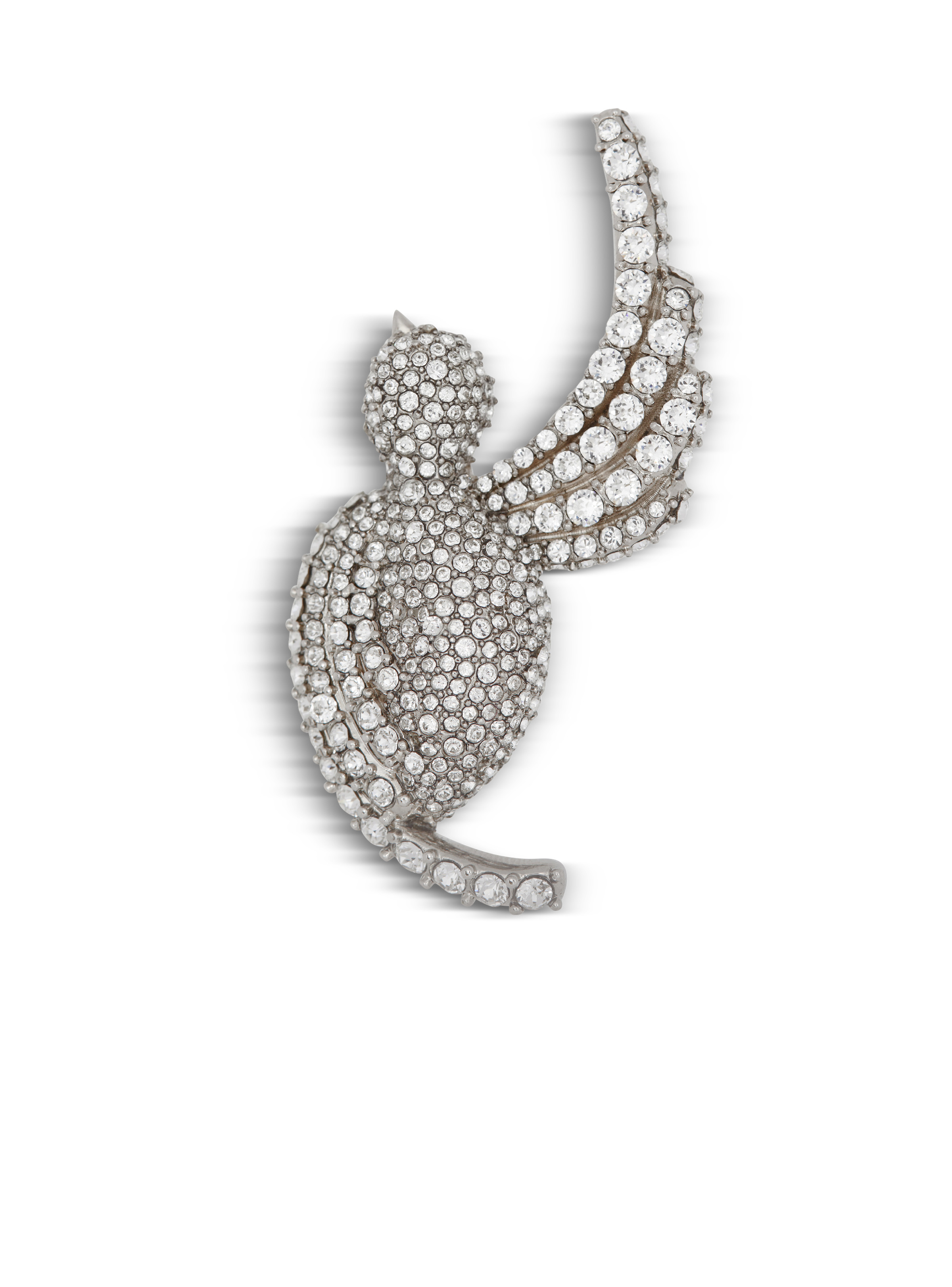 Rhinestone and palladium Swallow brooch - 1